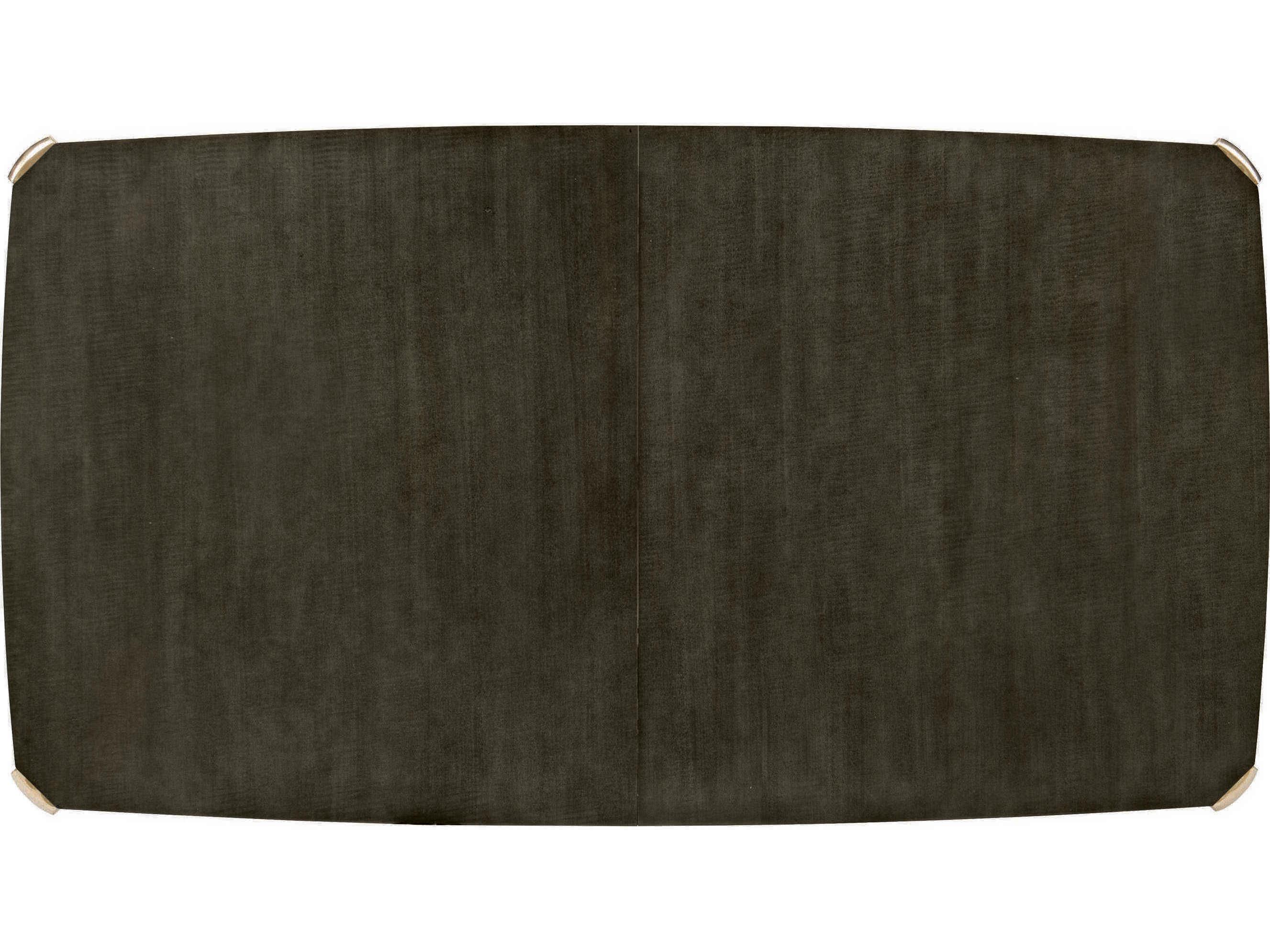 Caracole Classic All Trimmed Out Expandable Charcoal Extendable Rectangular Wood Anegre With Seal Skin Whisper Of Gold Dining Table