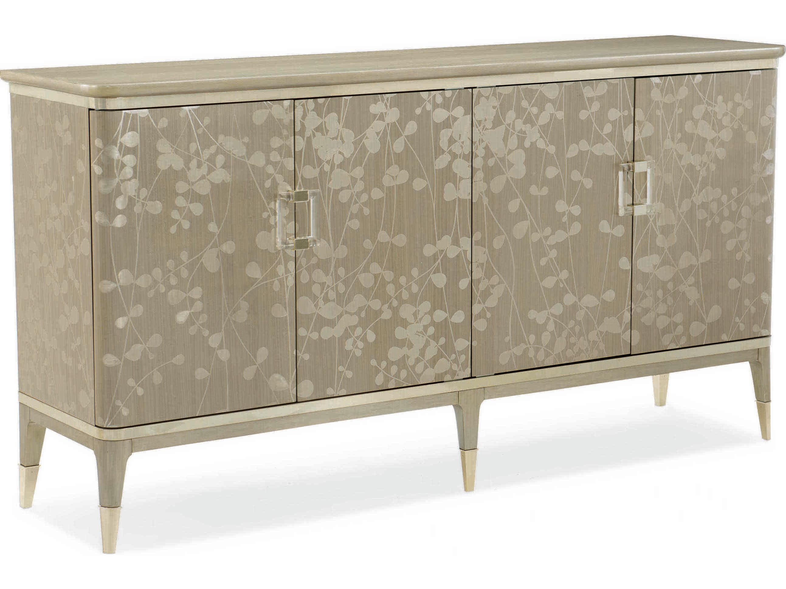 Caracole Classic Turn a New Leaf 76" Champagne Shimmer With Taupe Whisper Of Gold Sideboard