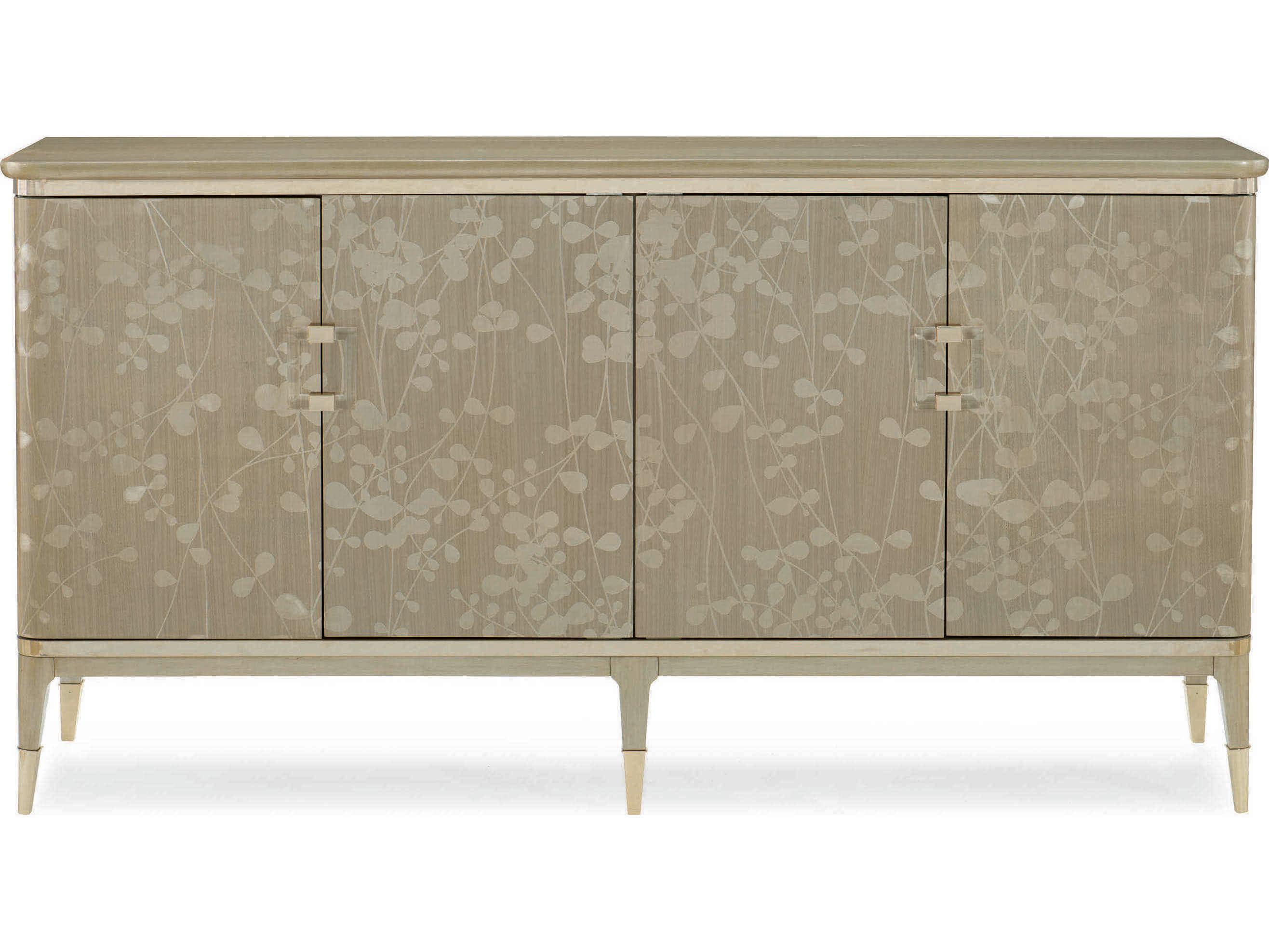 Caracole Classic Turn a New Leaf 76" Champagne Shimmer With Taupe Whisper Of Gold Sideboard