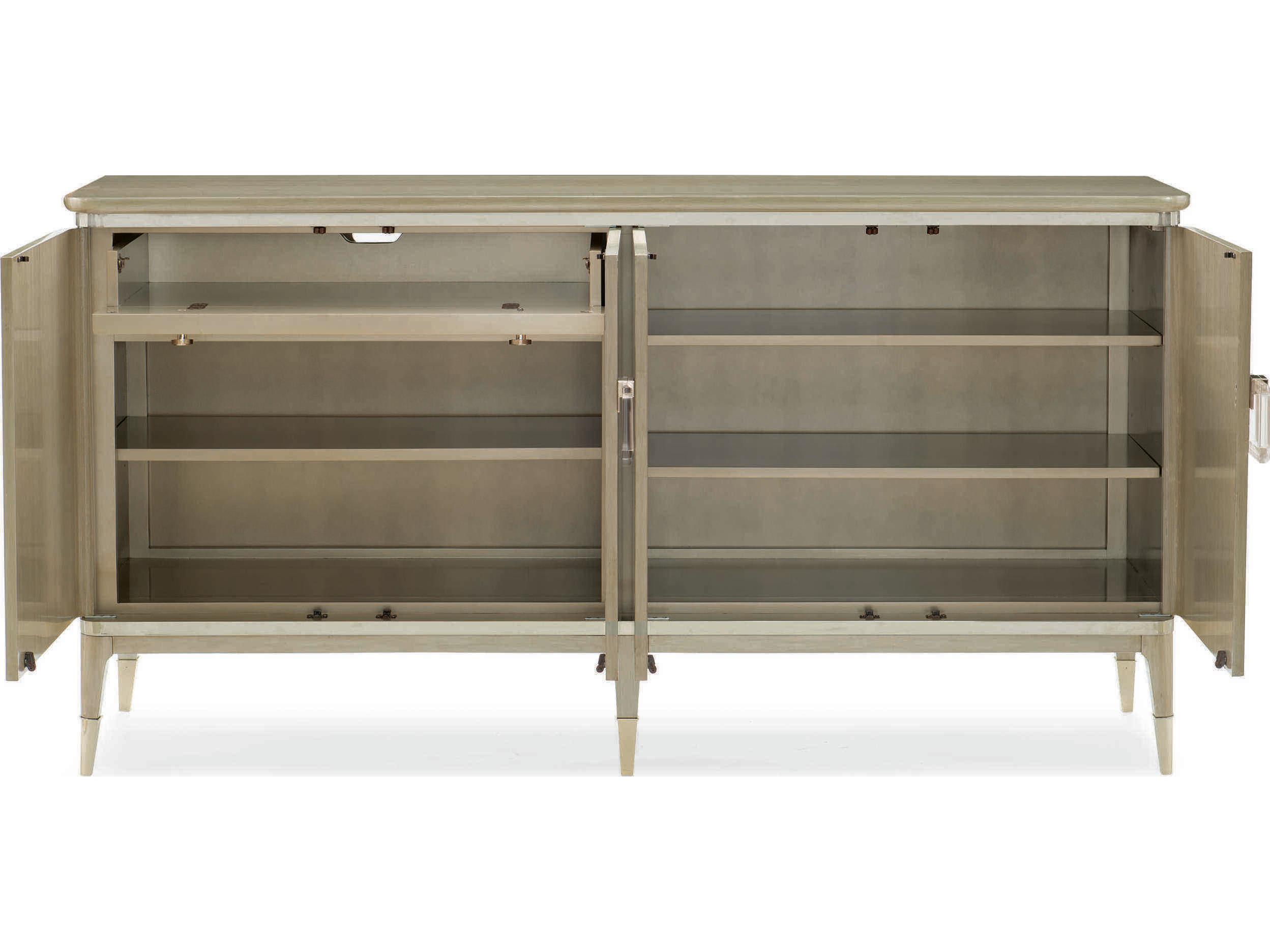 Caracole Classic Turn a New Leaf 76" Champagne Shimmer With Taupe Whisper Of Gold Sideboard