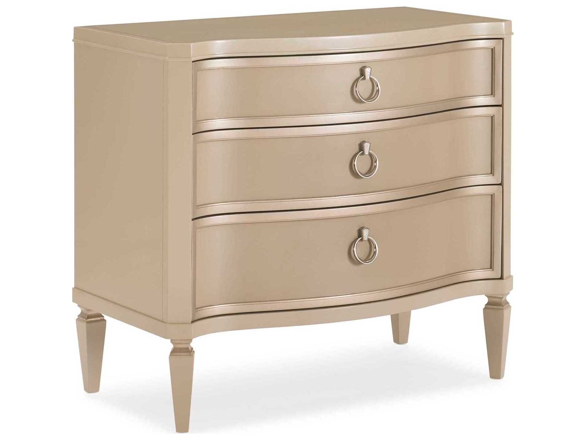 Caracole Classic Next to Me 3-Drawers Beige Nightstand