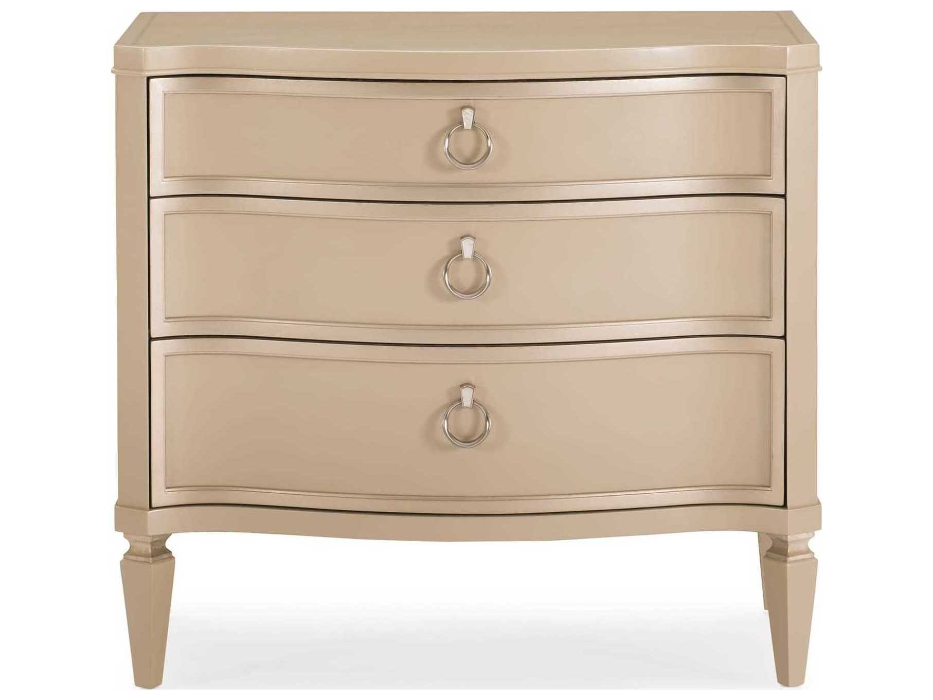 Caracole Classic Next to Me 3-Drawers Beige Nightstand