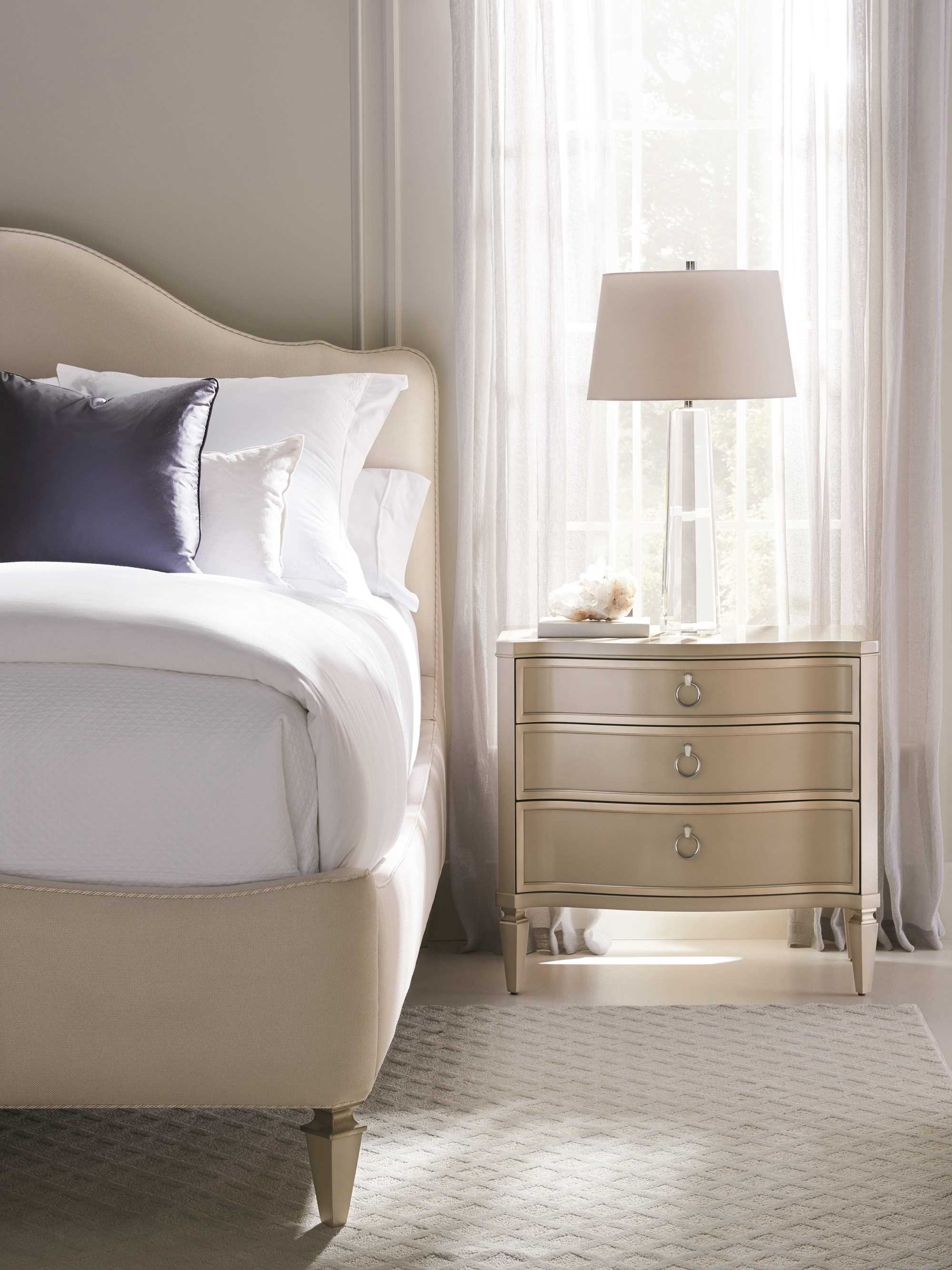 Caracole Classic Next to Me 3-Drawers Beige Nightstand