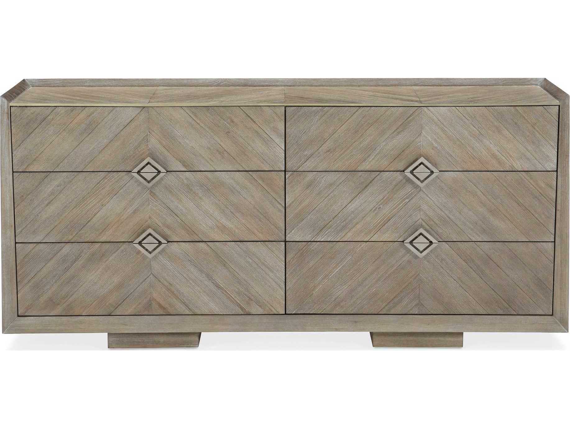 Caracole Classic Naturally 6-Drawers Brown Ash Wood Double Dresser