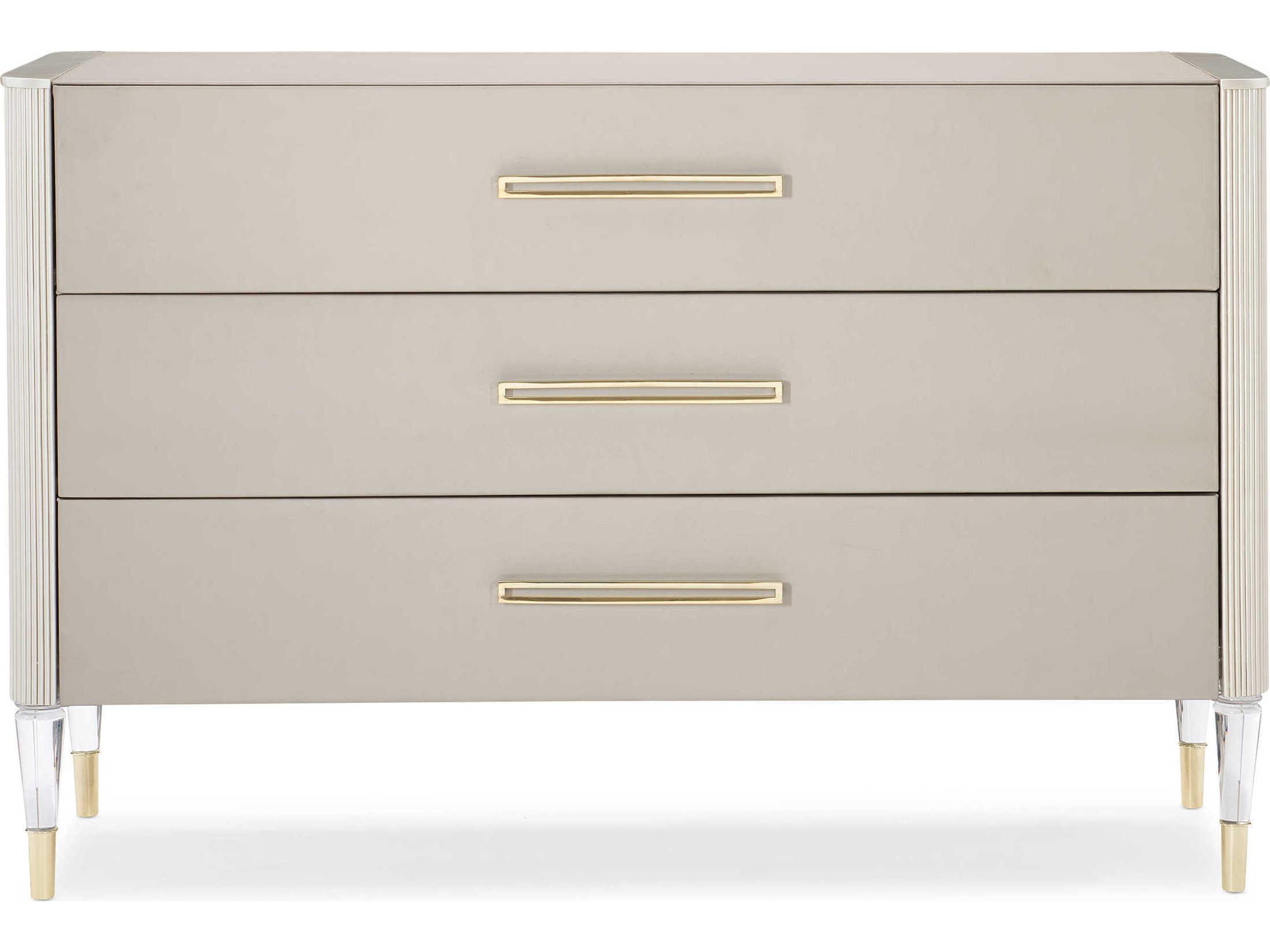 Caracole Classic I Love it! Matte Pearl Shagreen White Accent Chest