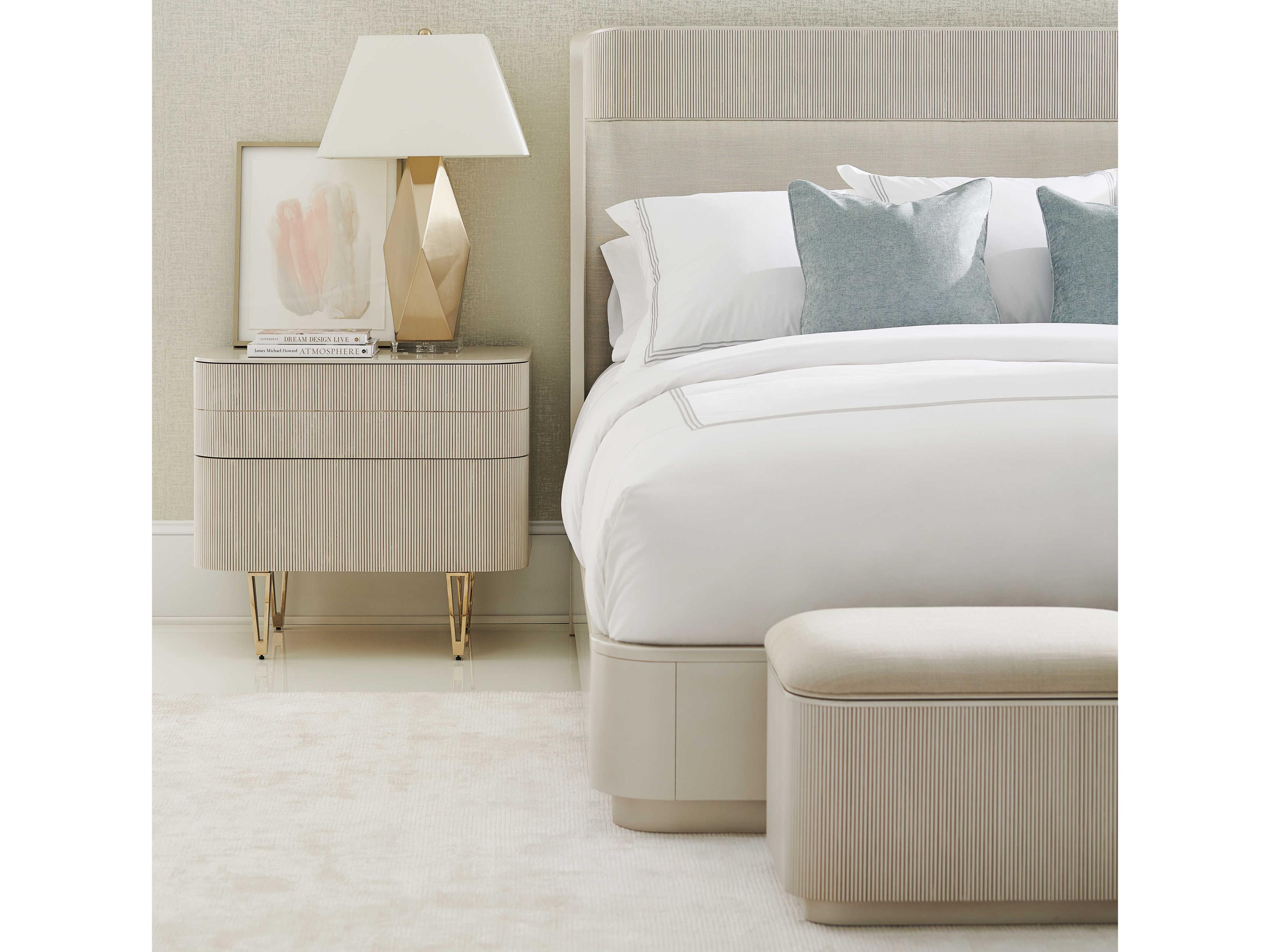 Caracole Classic True Love 2-Drawers White Nightstand