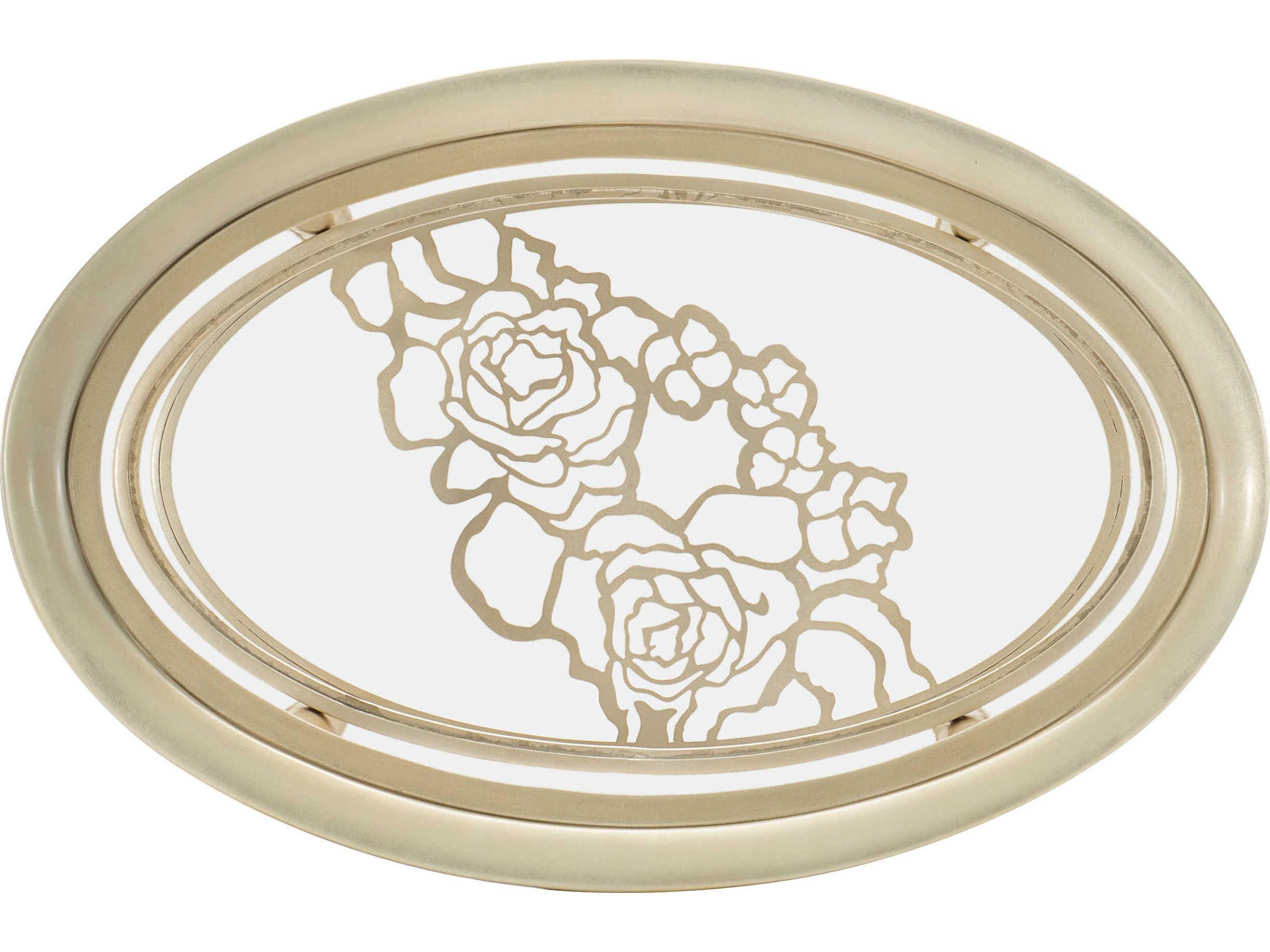 Caracole Classic Wild Flower Oval Glass Oracle End Table