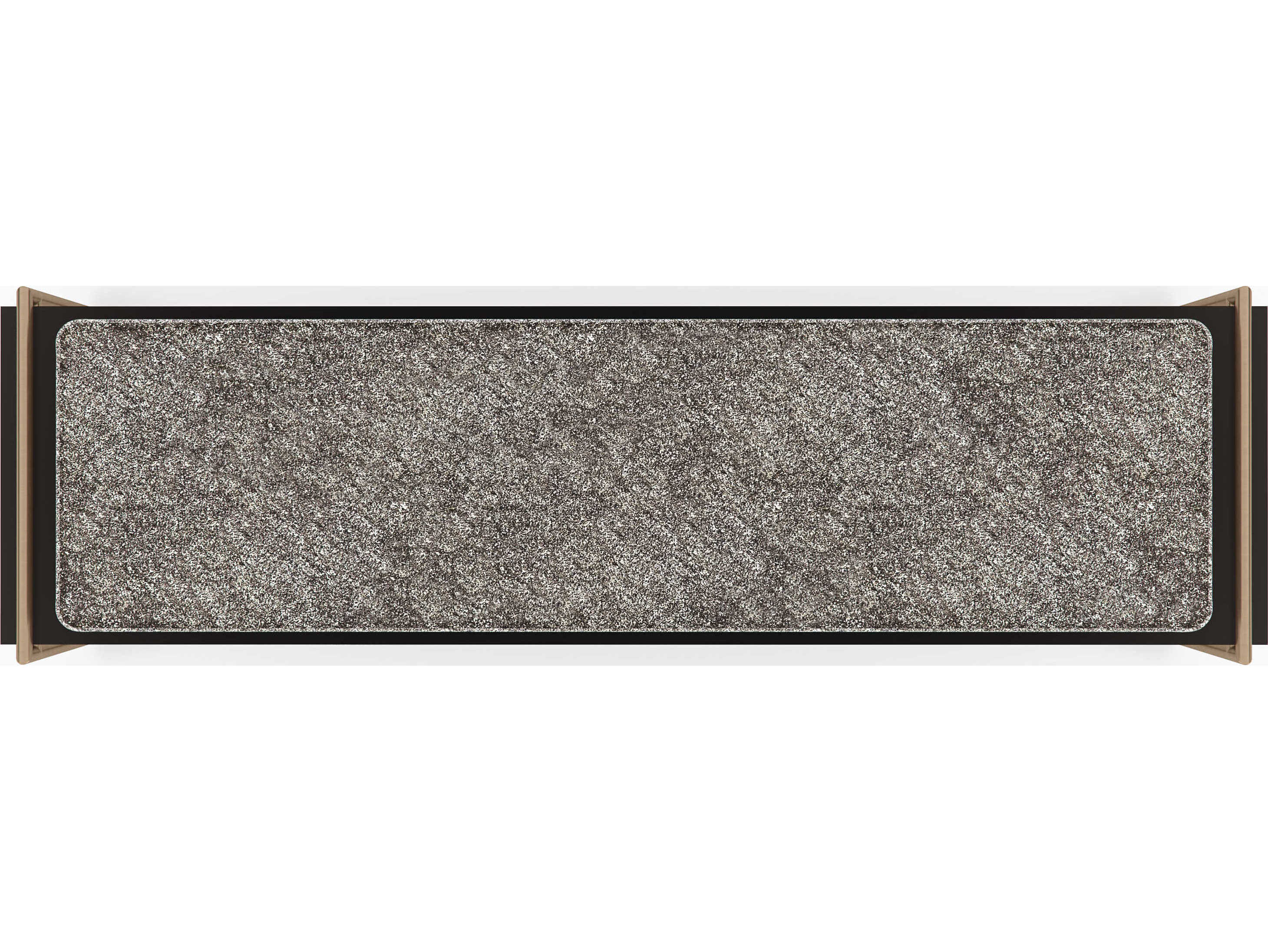 Caracole Classic Slim Line Dark Chocolate Champagne Gold Upholstered Accent Bench