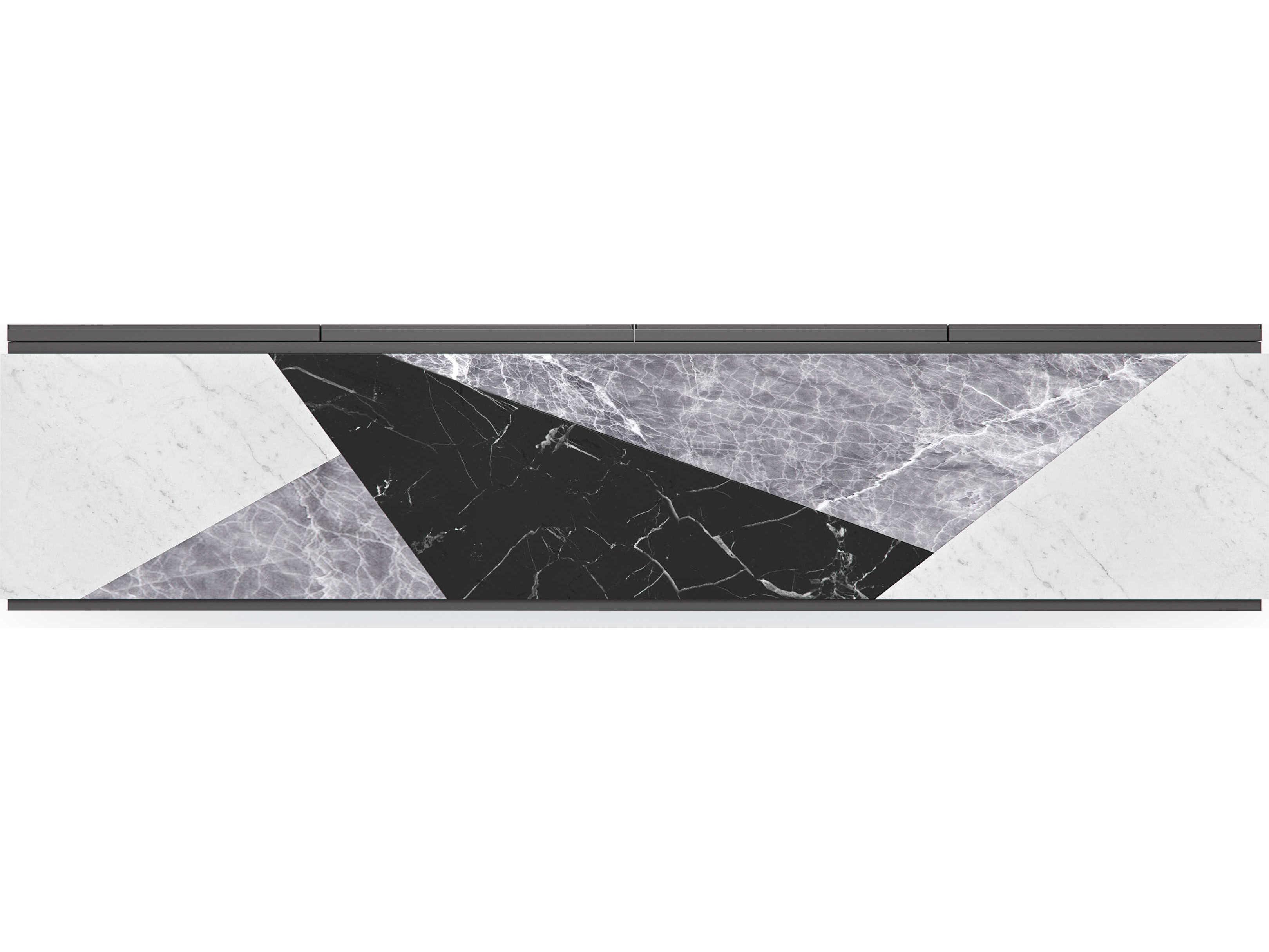 Caracole Classic Over the Edge 80" Warm Slate Champagne Gold Sideboard