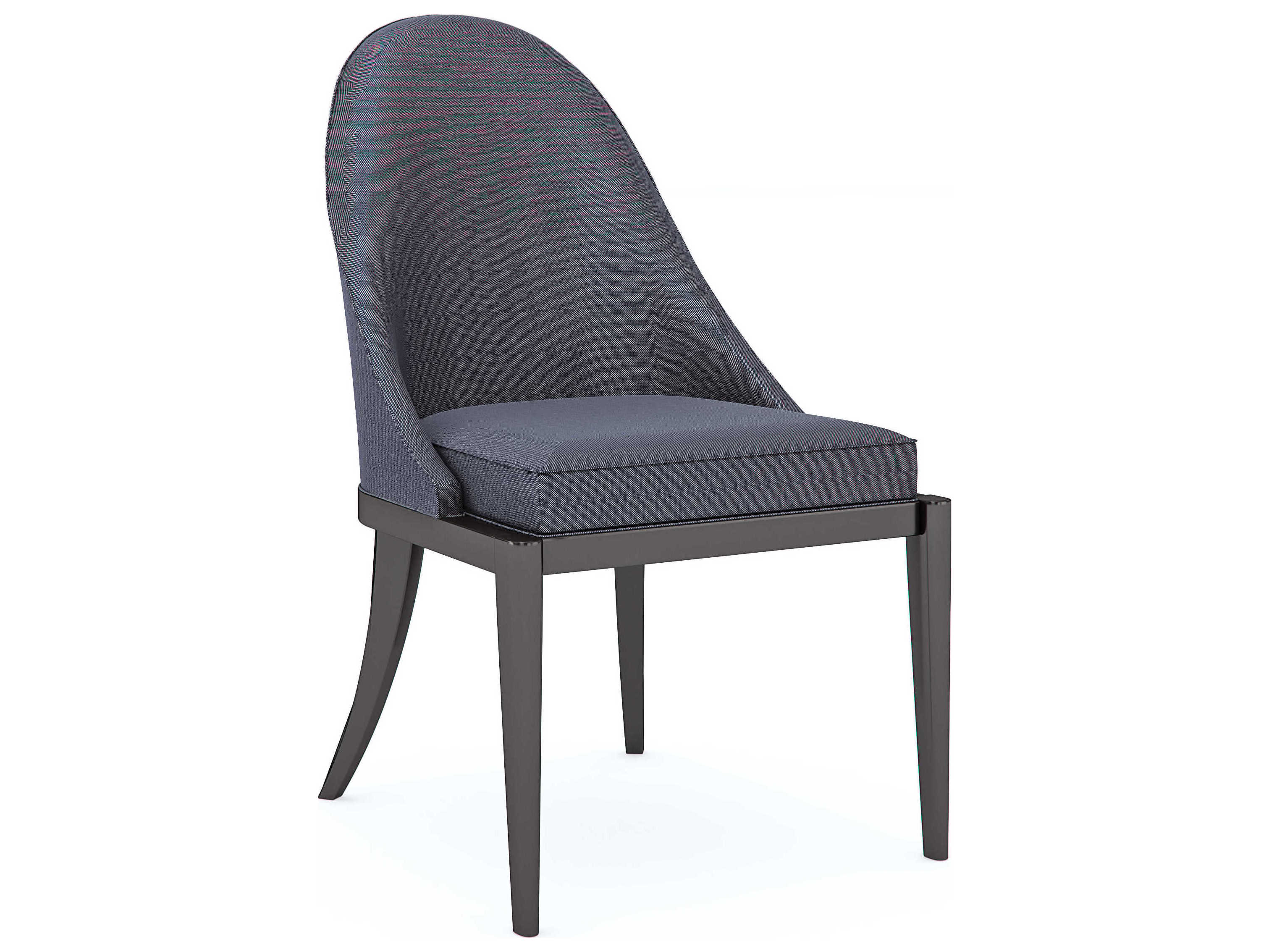 Caracole Classic Natural Choice Blue Upholstered Side Dining Chair