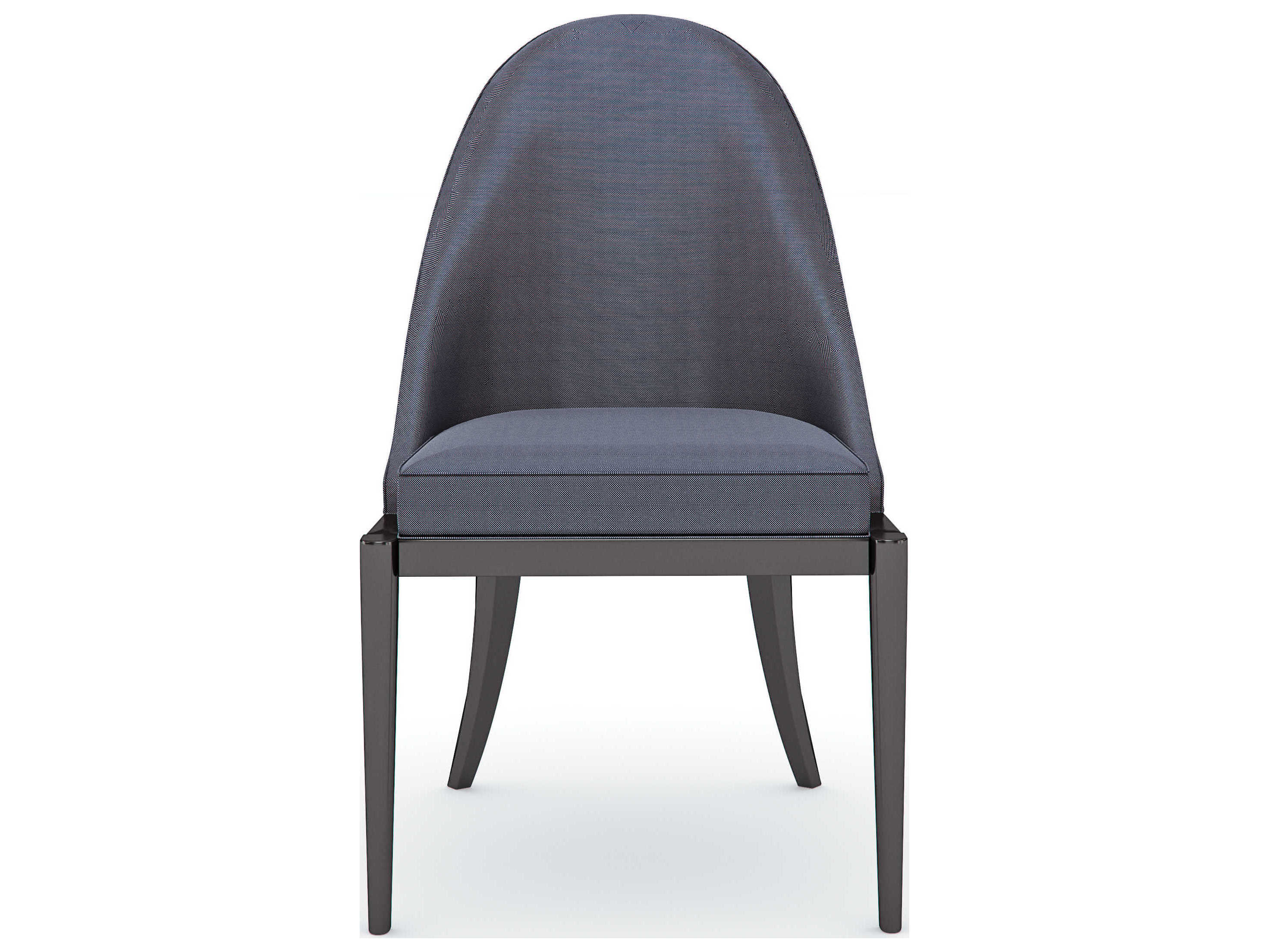 Caracole Classic Natural Choice Blue Upholstered Side Dining Chair