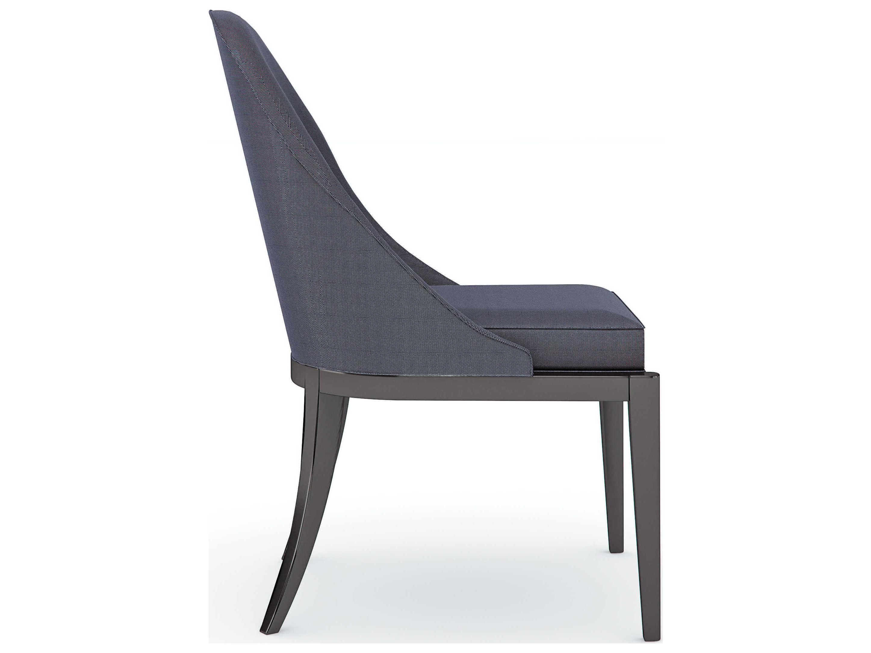 Caracole Classic Natural Choice Blue Upholstered Side Dining Chair