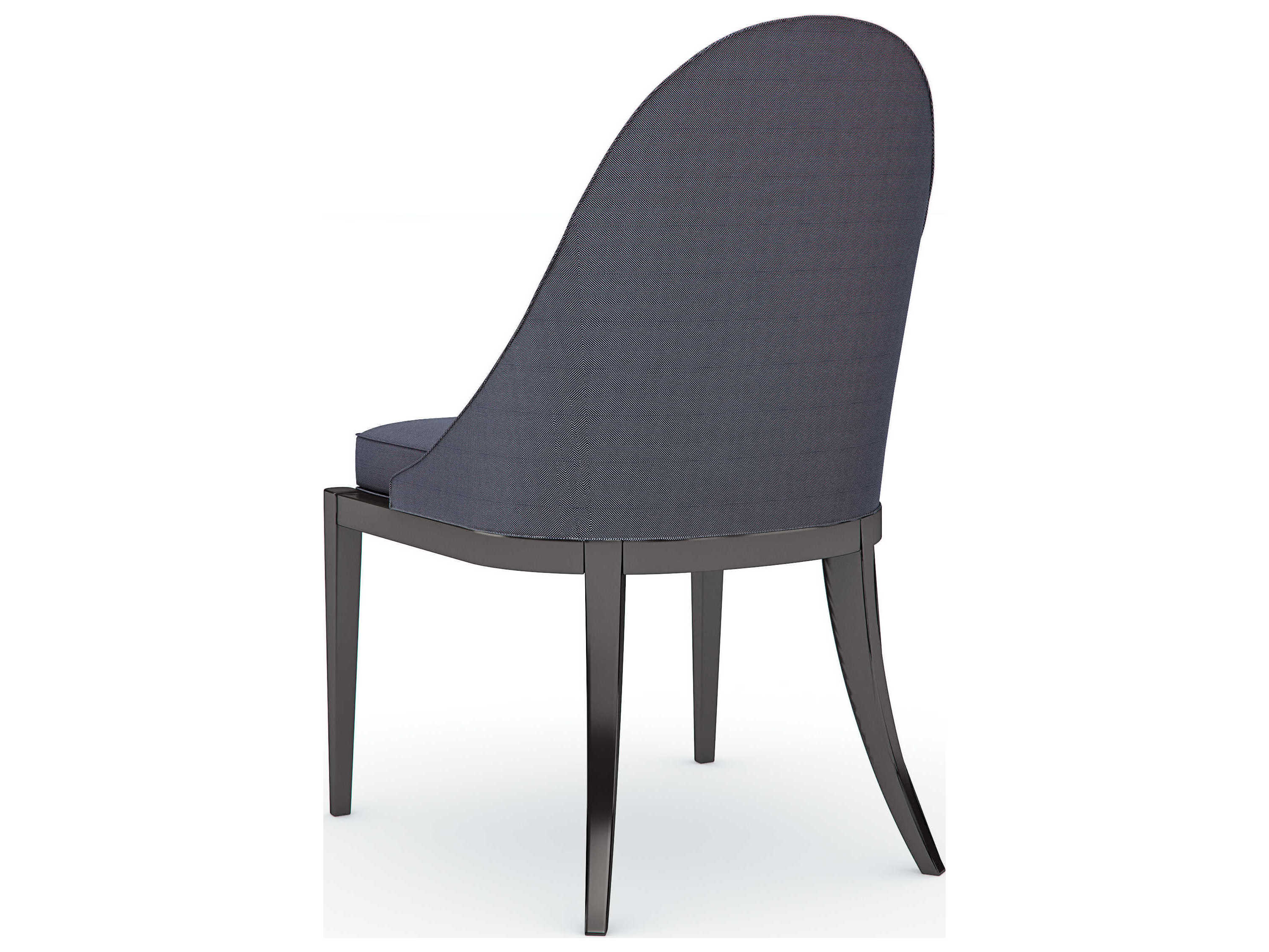 Caracole Classic Natural Choice Blue Upholstered Side Dining Chair