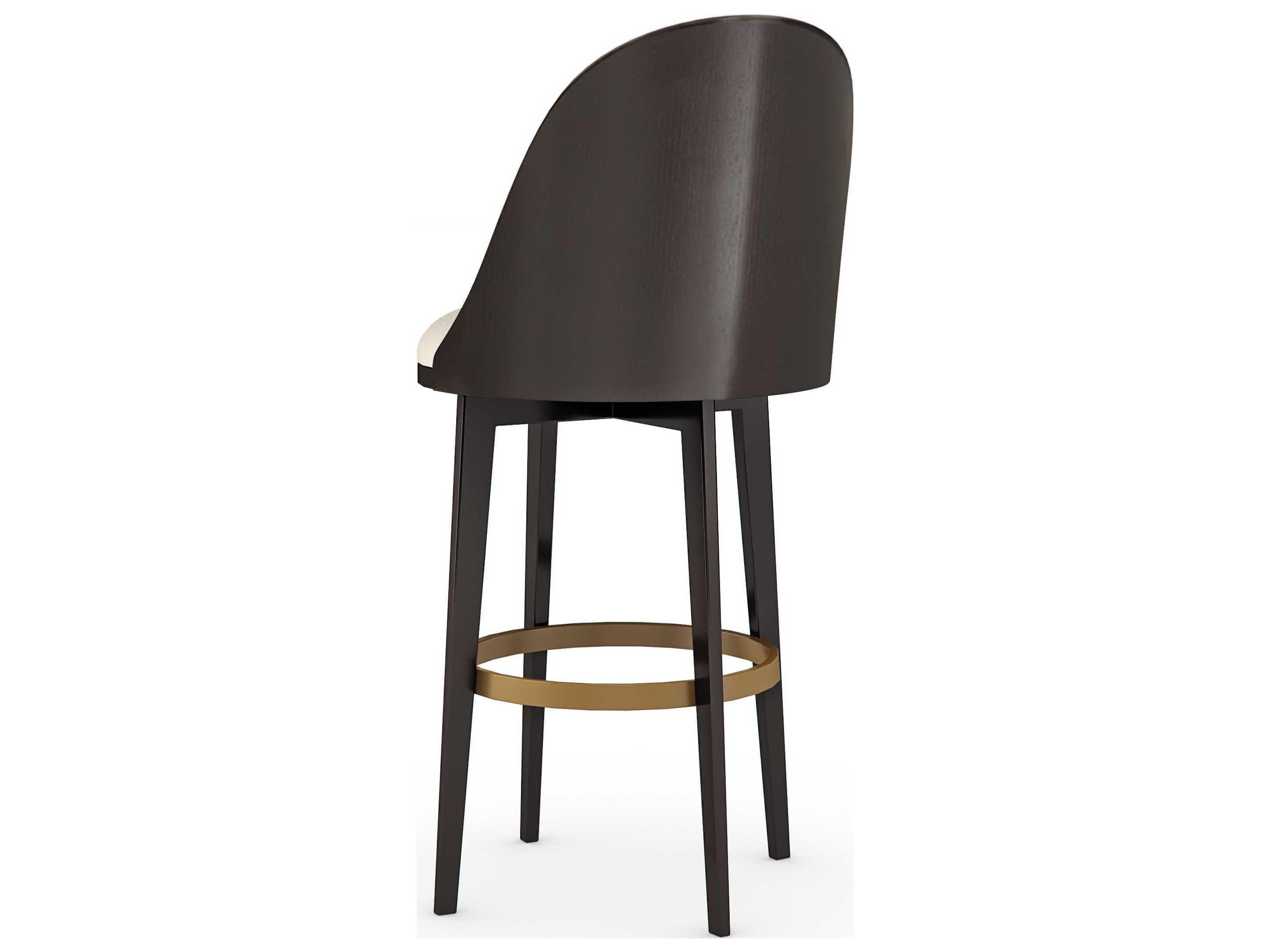 Caracole Classic Another Round Swivel Dark Chocolate Champagne Gold Bar Stool