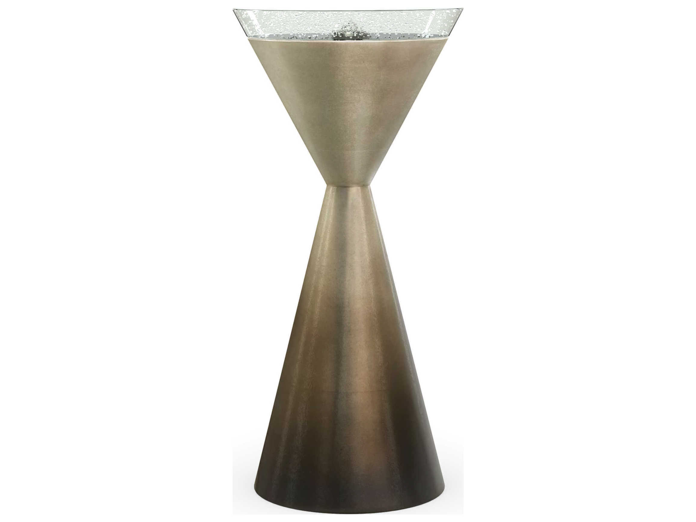 Caracole Classic Spy Glass Round Ombre Leaf End Table