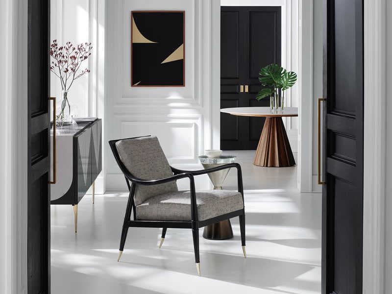 Caracole Classic Spy Glass Round Ombre Leaf End Table