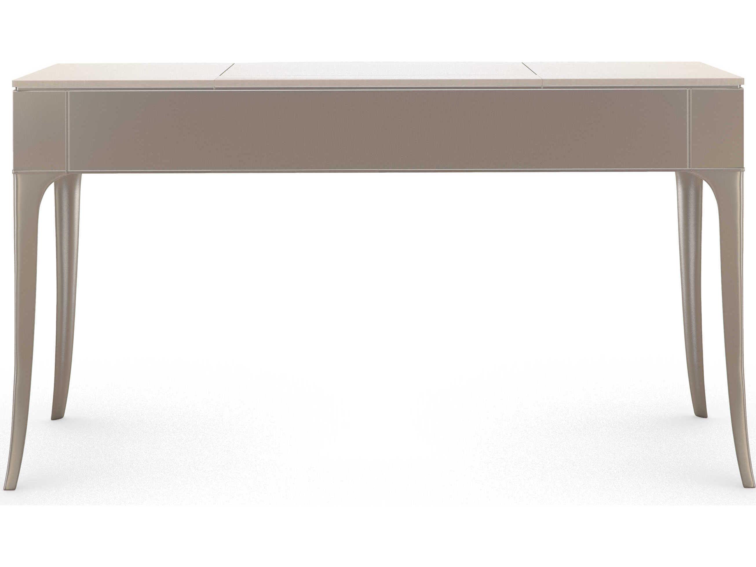 Caracole Classic Kiss N Makeup Soft Silver Paint Vanilla Cream Vanity Table