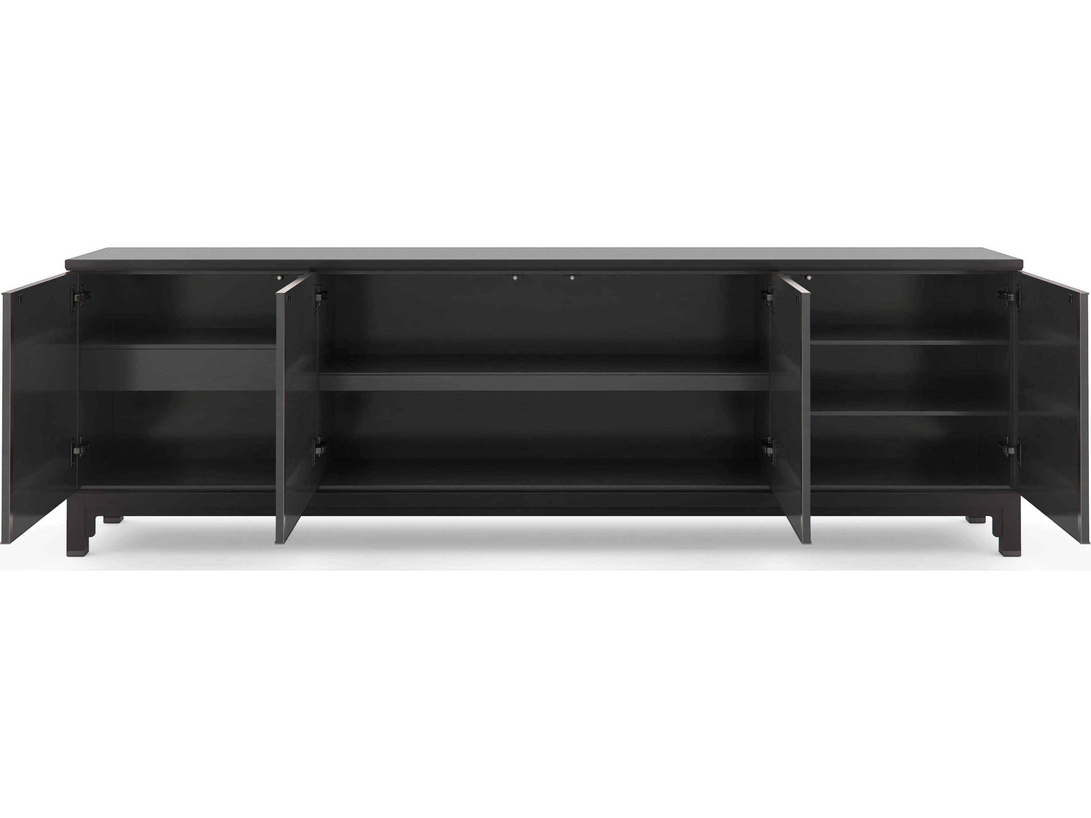 Caracole Classic Mosaic 100" Satin Ebony Deep Bronze Media Console