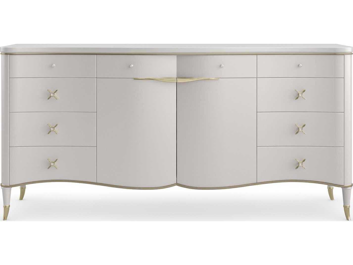 Caracole Classic Belle of the Ball 9-Drawers White Birch Wood Dresser