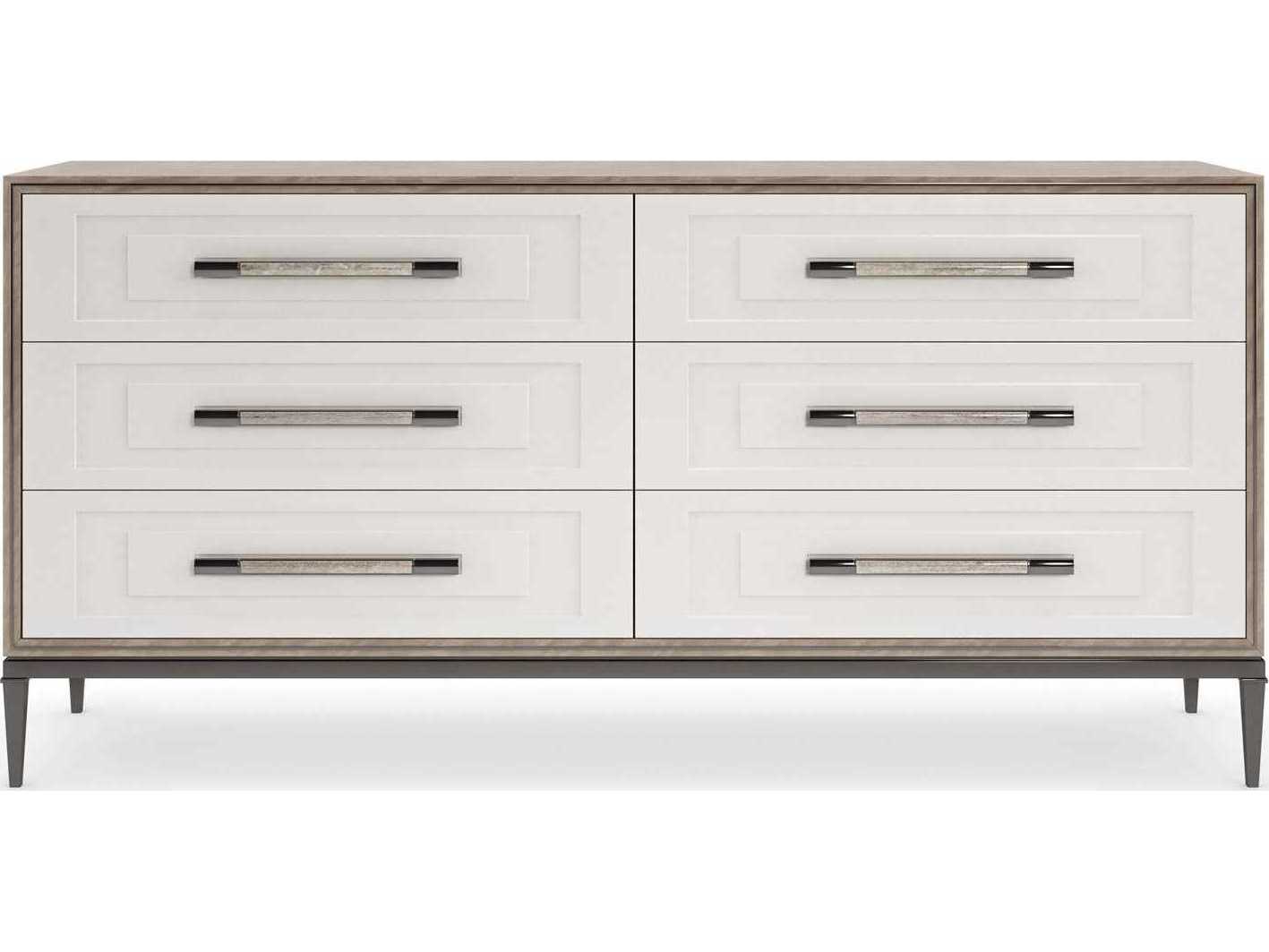Caracole Classic Impressive 6-Drawers Brown Birch Wood Double Dresser