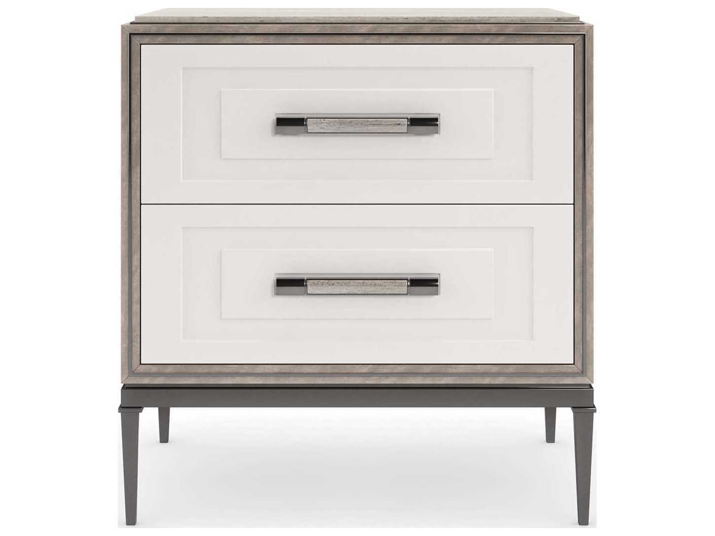 Caracole Classic I'm Impressed 2-Drawers Brown Birch Wood Nightstand