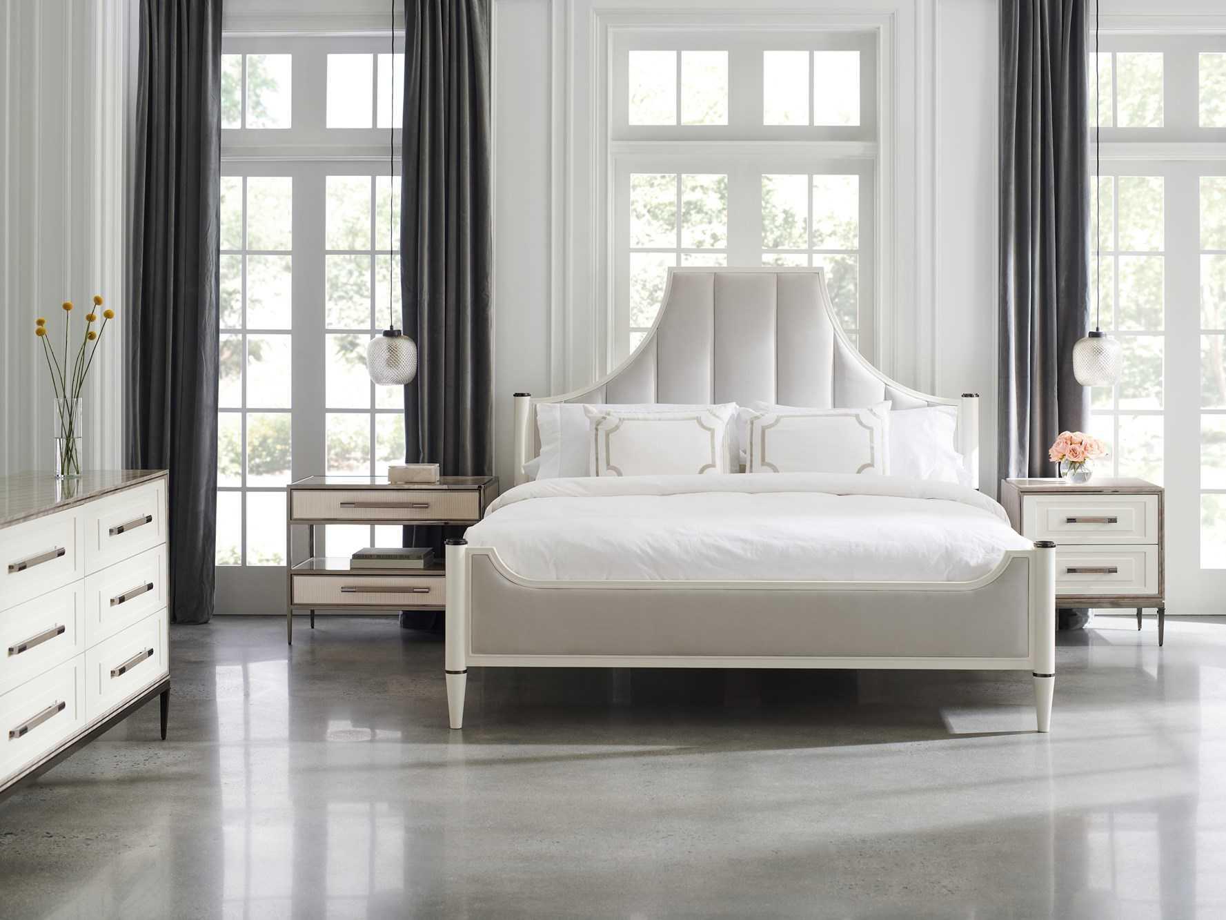 Caracole Classic Dual Impressions 2-Drawers Brown Birch Wood Nightstand