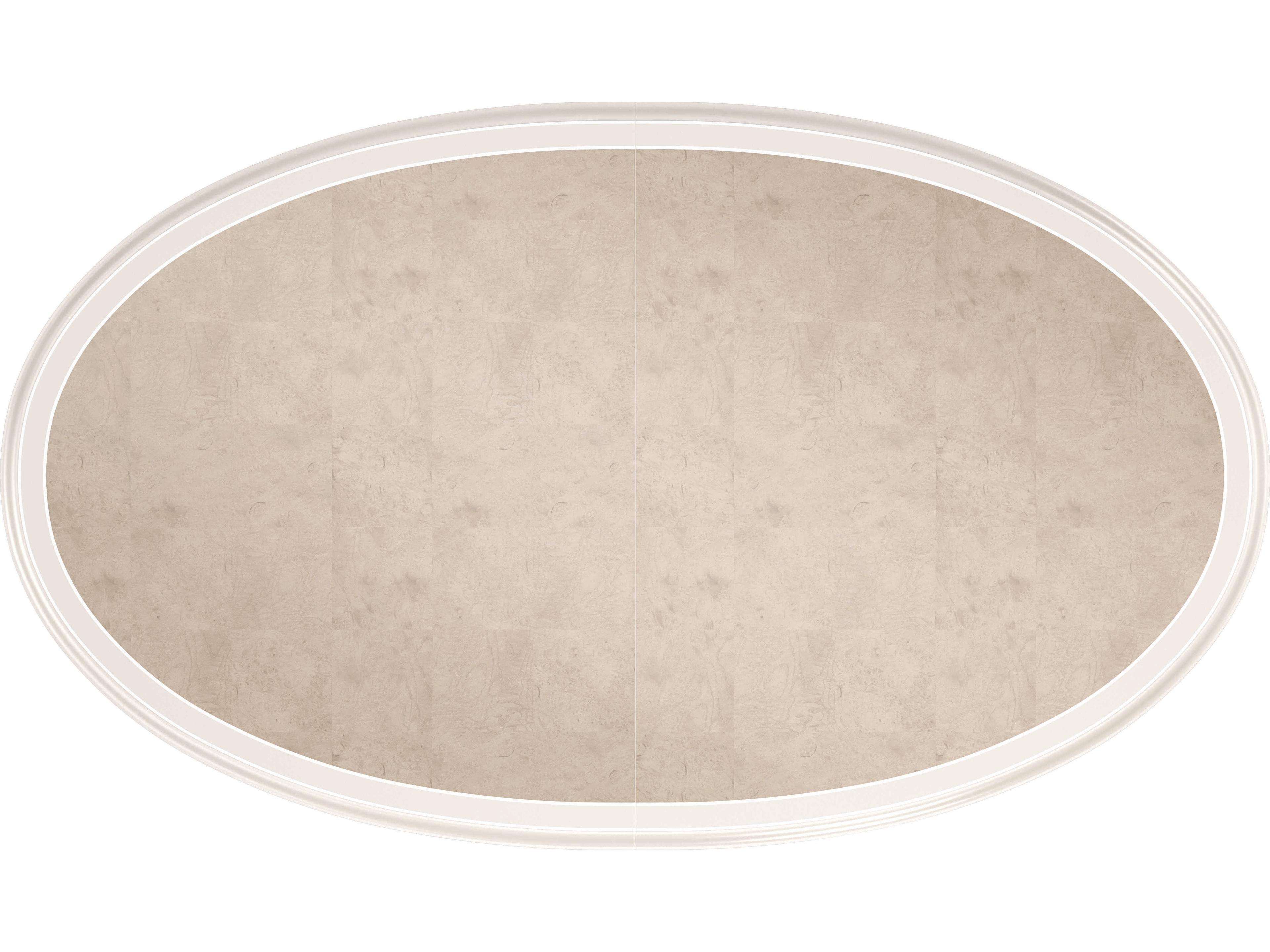 Caracole Classic Love Feast Extendable Oval Wood Lovely Burl Matte Pearl Whisper Of Gold Dining Table