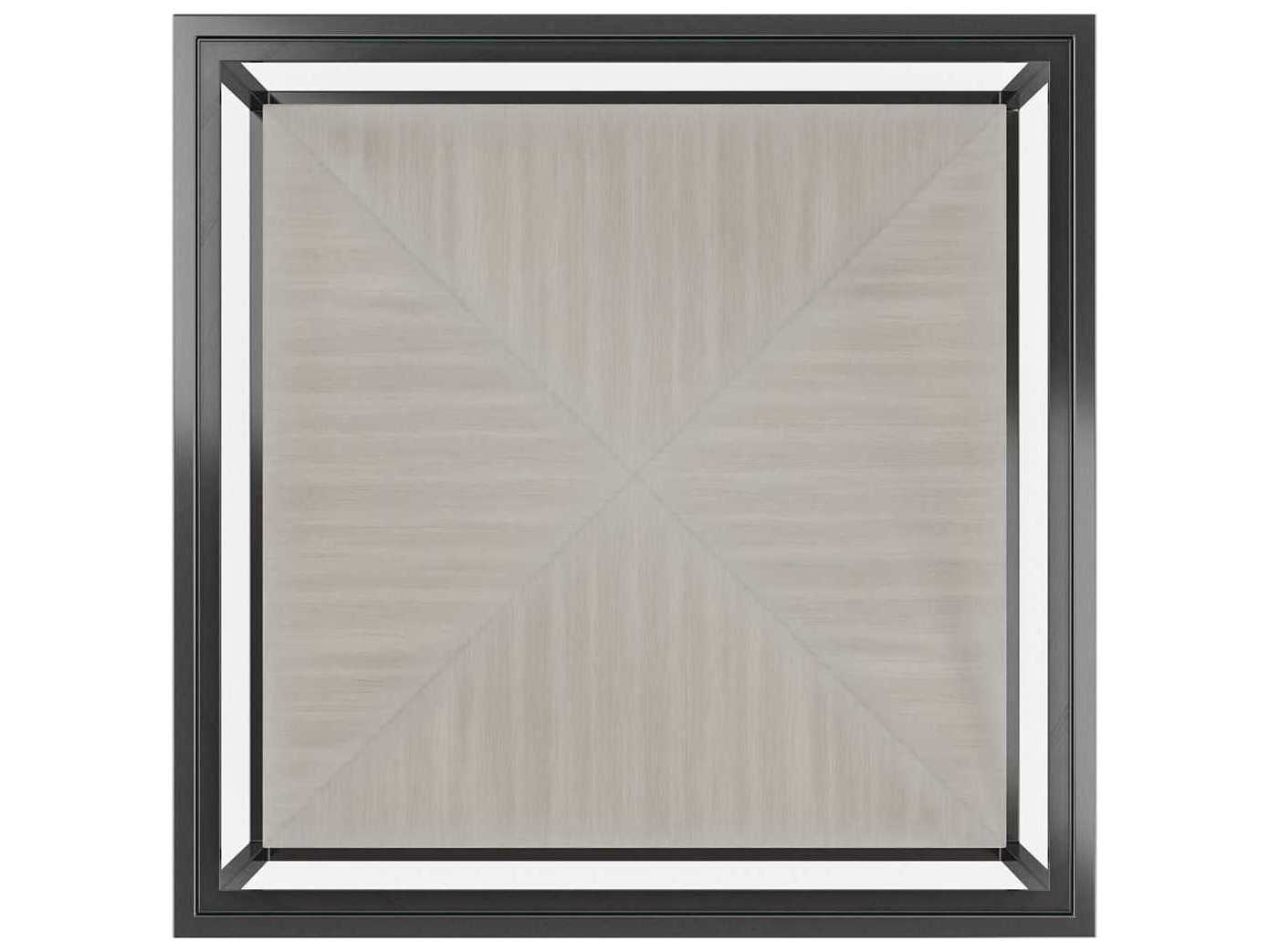 Caracole Classic Open Air 20" Square Glass Moonstone Deep Bronze Almost Black Coffee Table