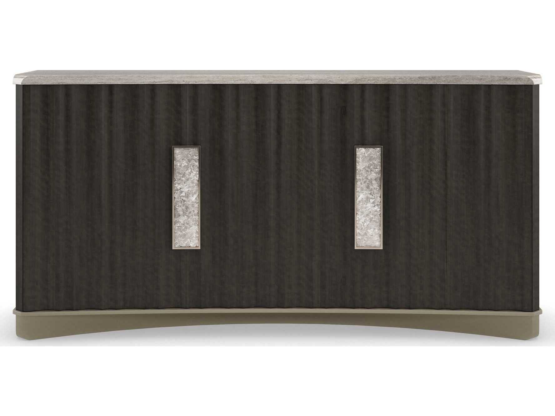 Caracole Classic Crushing It 72" Birch Wood Charred Bark Platinum Sideboard