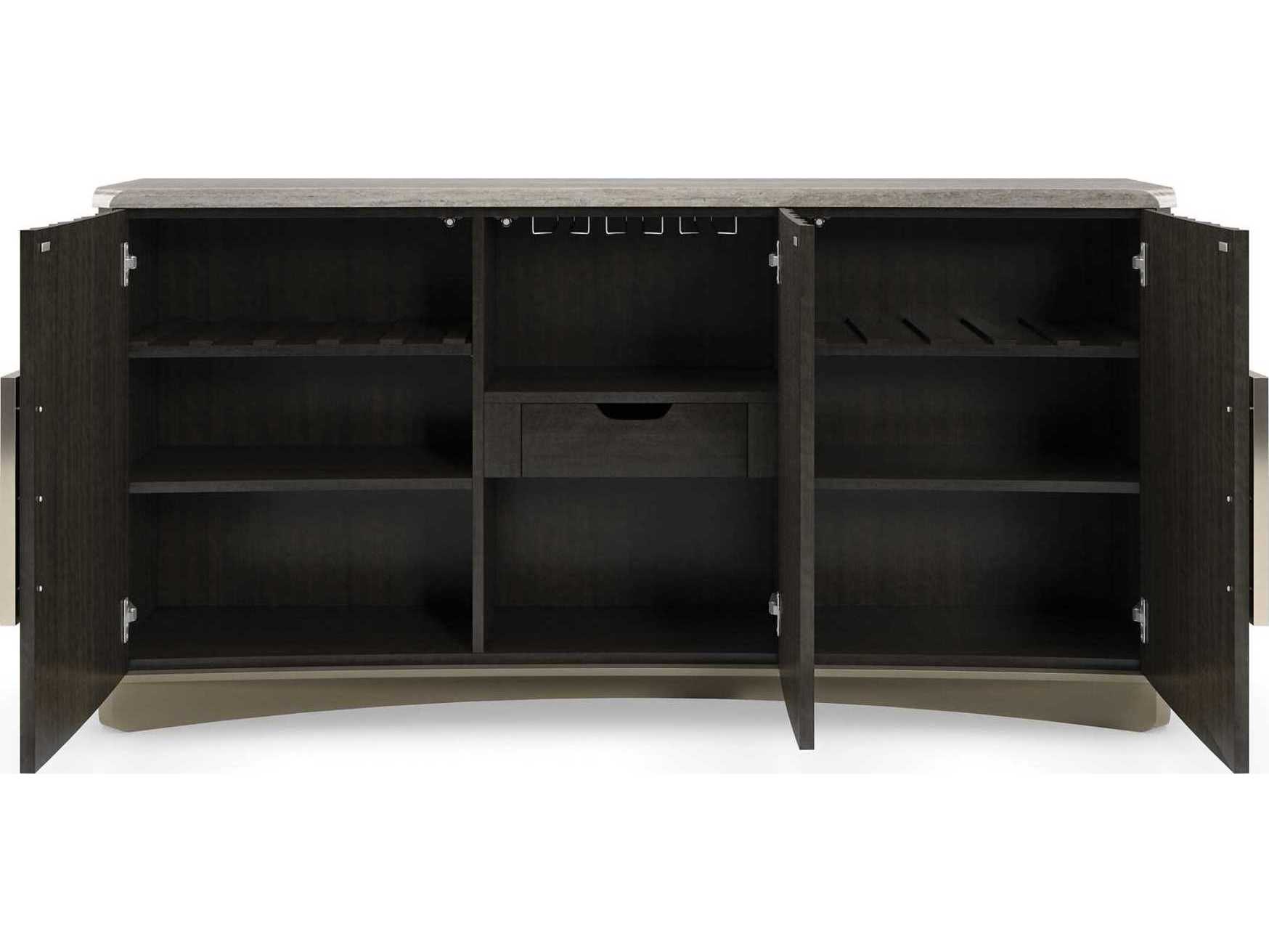 Caracole Classic Crushing It 72" Birch Wood Charred Bark Platinum Sideboard