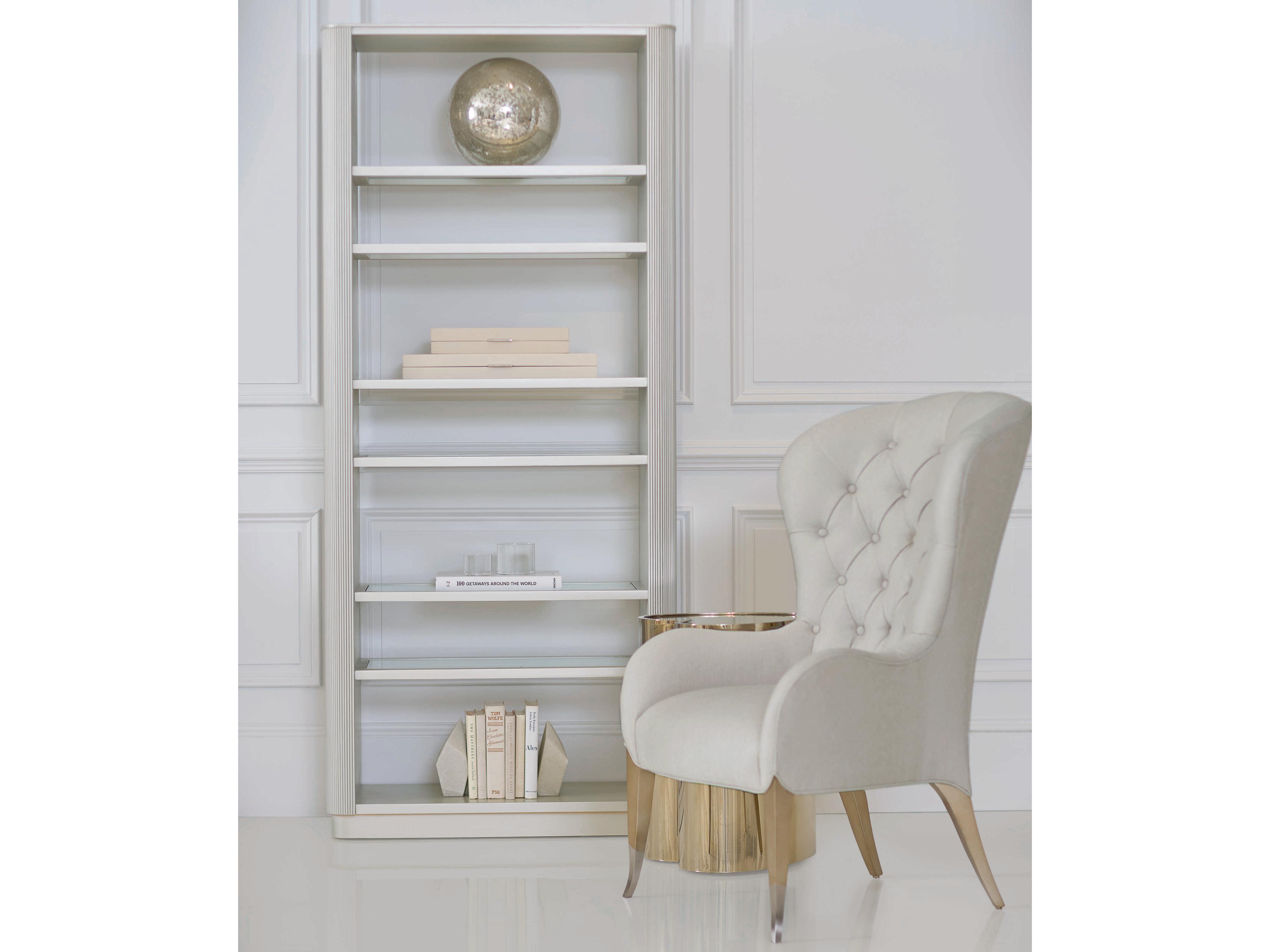 Caracole Classic Higher Love Matte Pearl Bookcase