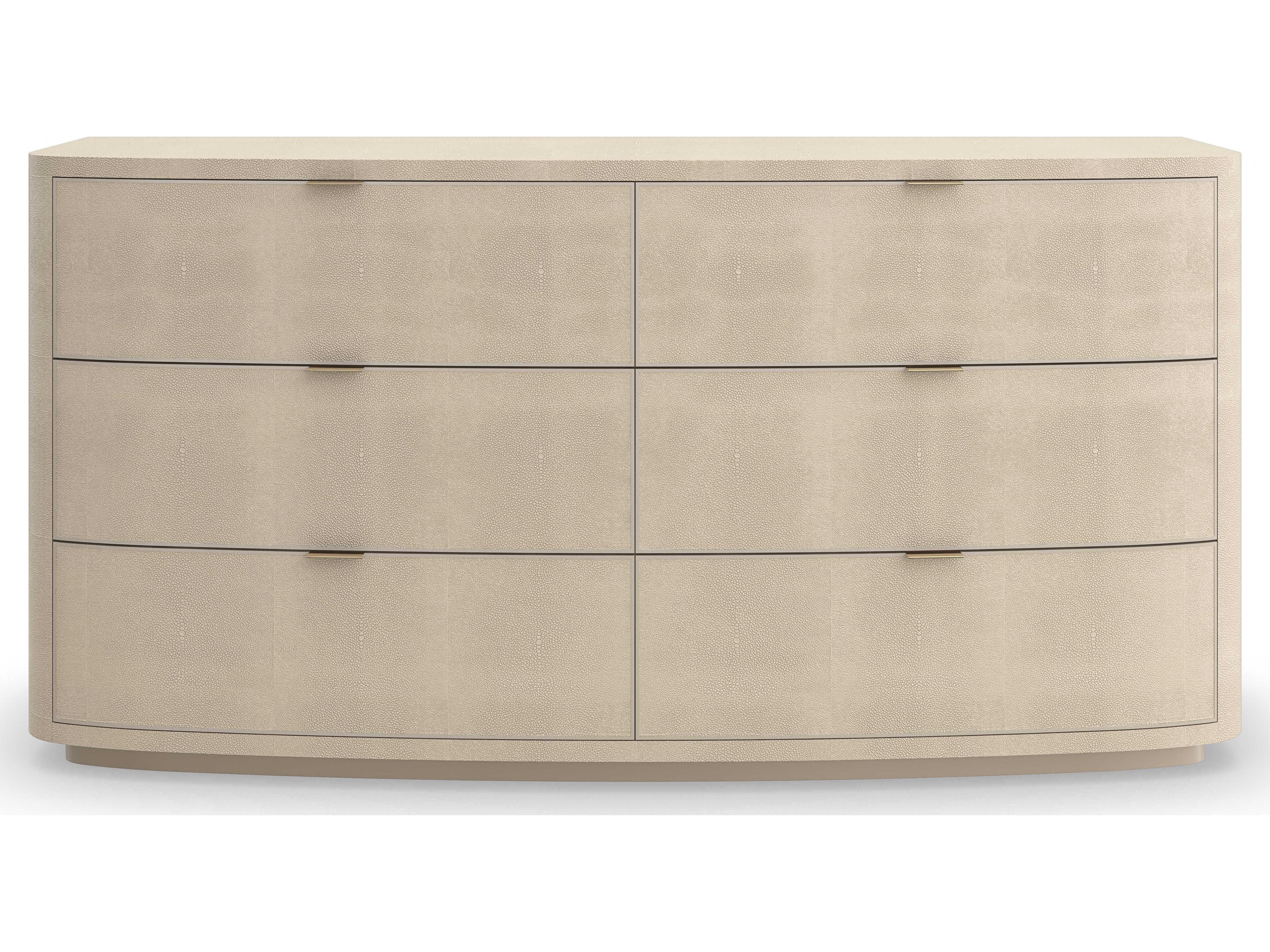 Caracole Classic Simply Perfect 6-Drawers White Birch Wood Double Dresser