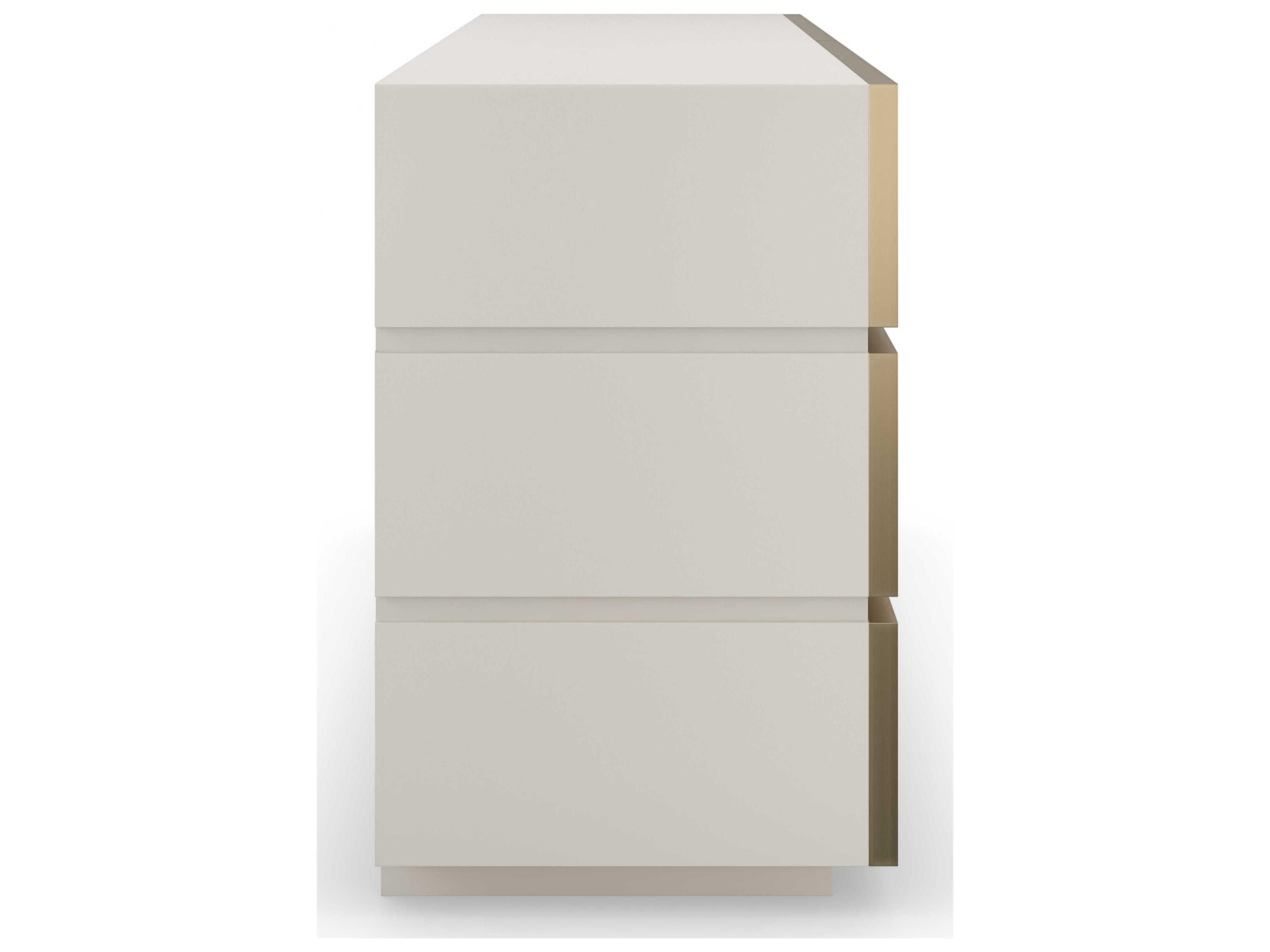 Caracole Classic Bedrock 6-Drawers White Poplar Wood Double Dresser