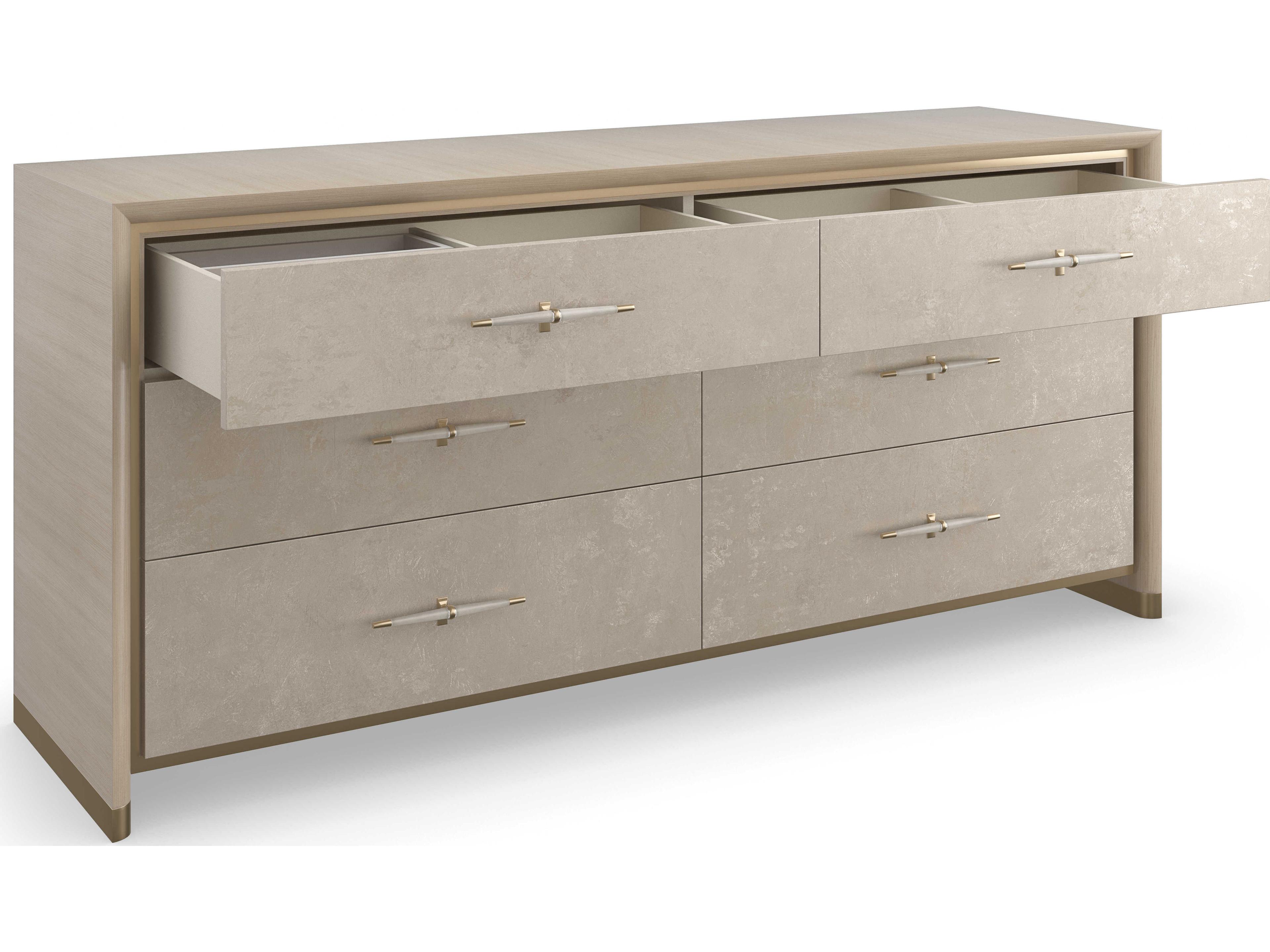 Caracole Classic Hang Up 6-Drawers White Hardwood Double Dresser