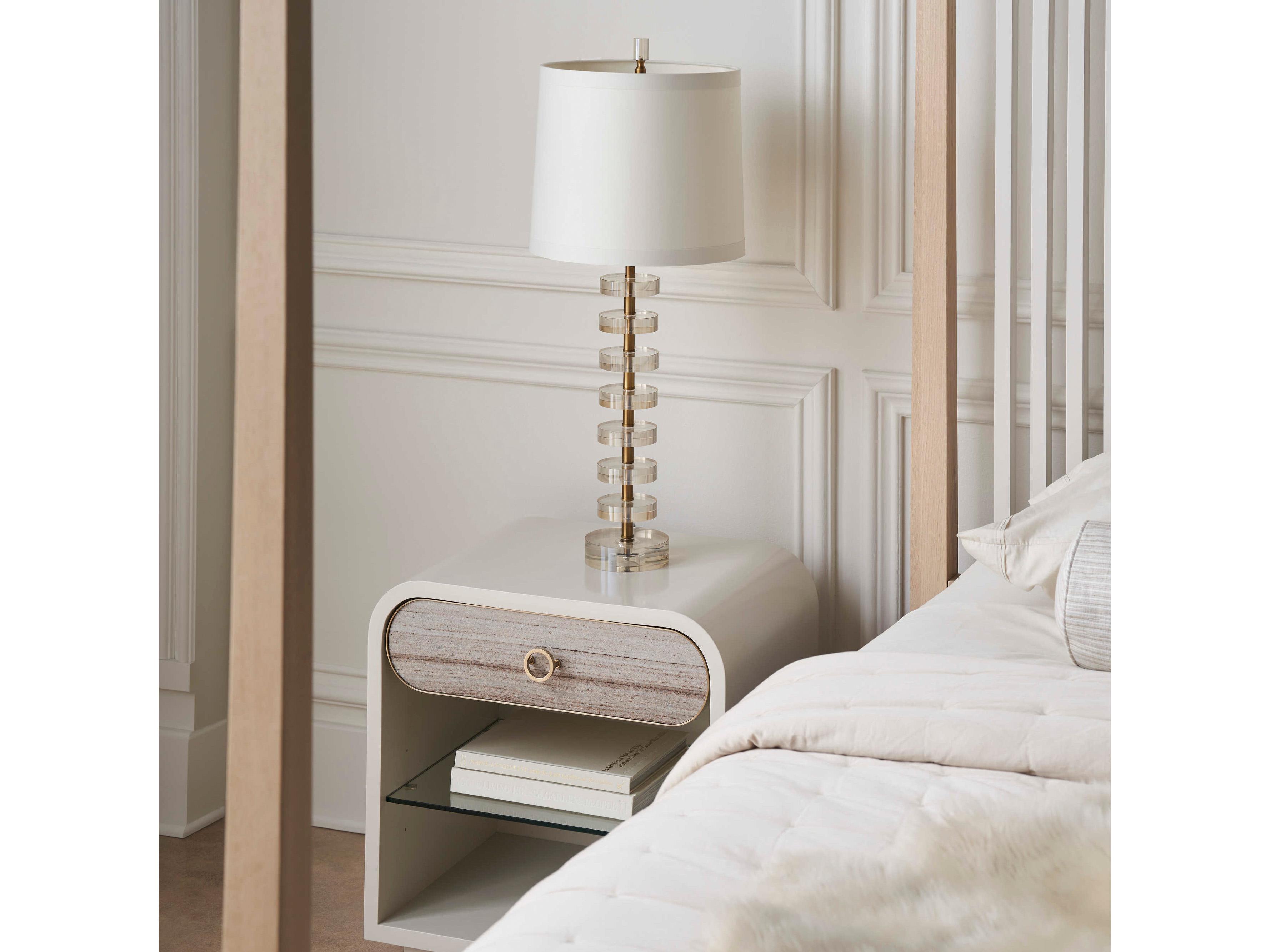 Caracole Classic Quarry 1-Drawer White Poplar Wood Nightstand