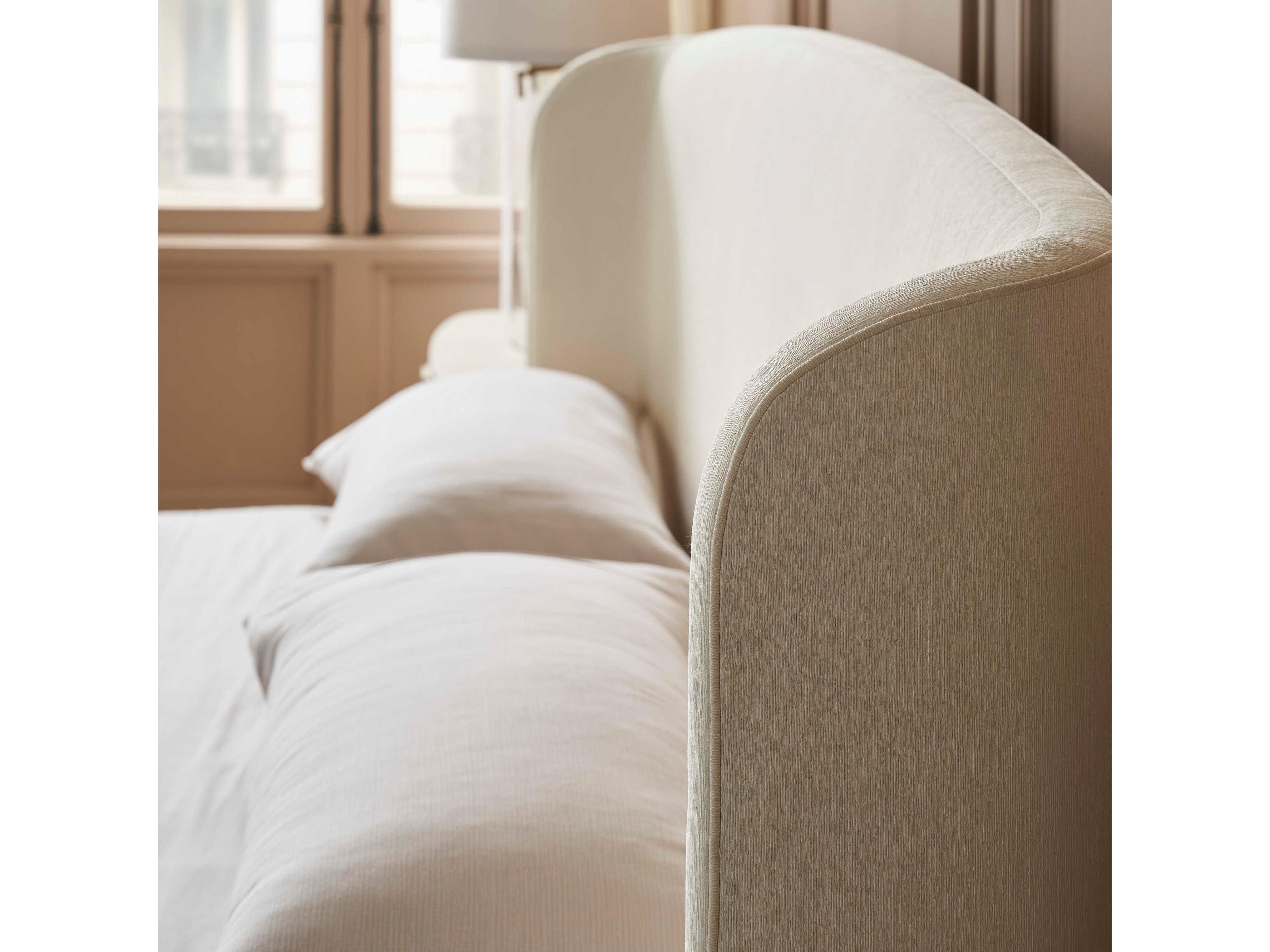 Caracole Classic Soft Embrace White Hardwood Upholstered King Sleigh Bed