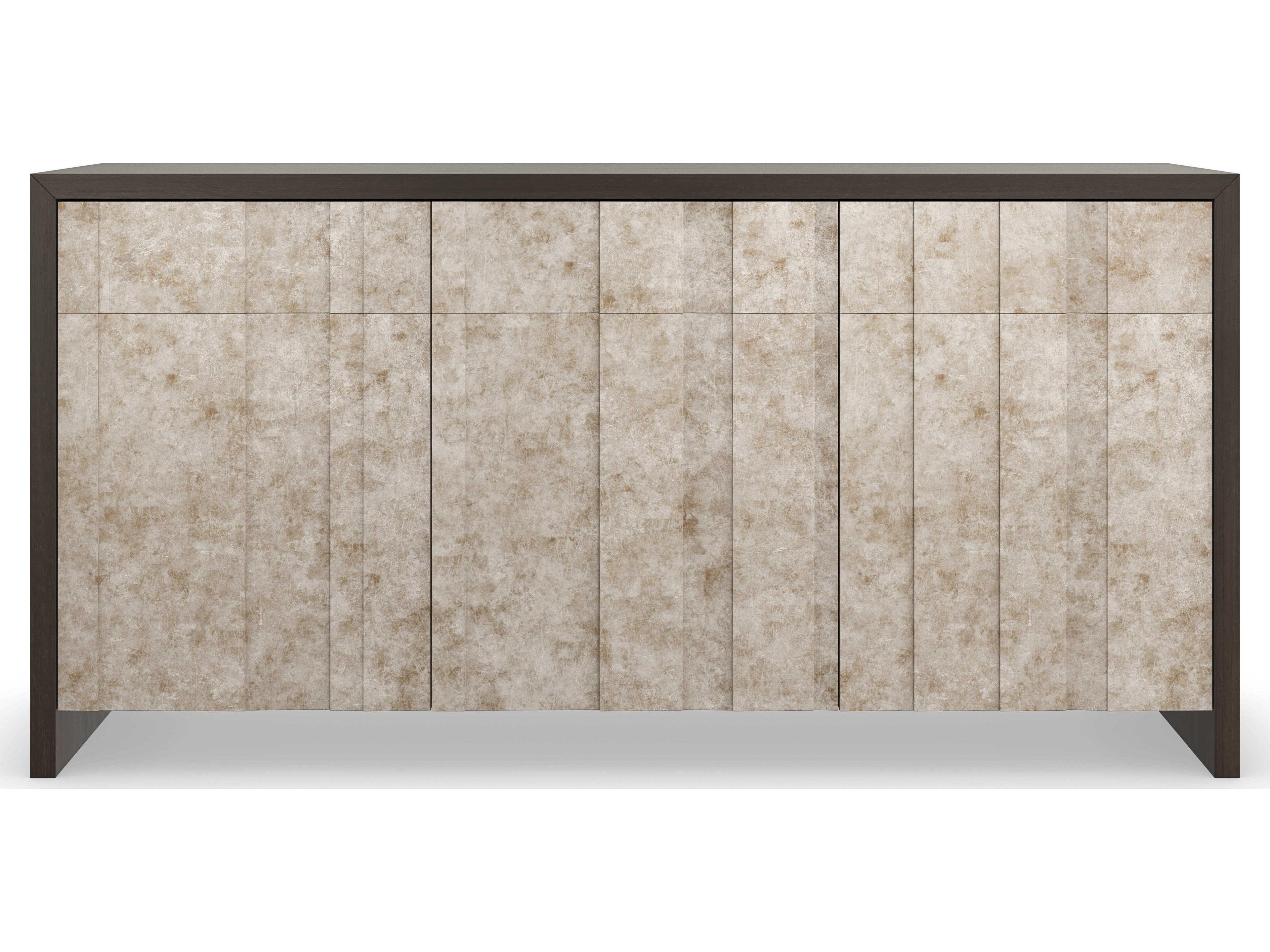 Caracole Classic Golden Hour 68" Poplar Wood Otter Mica Silverleaf Sideboard