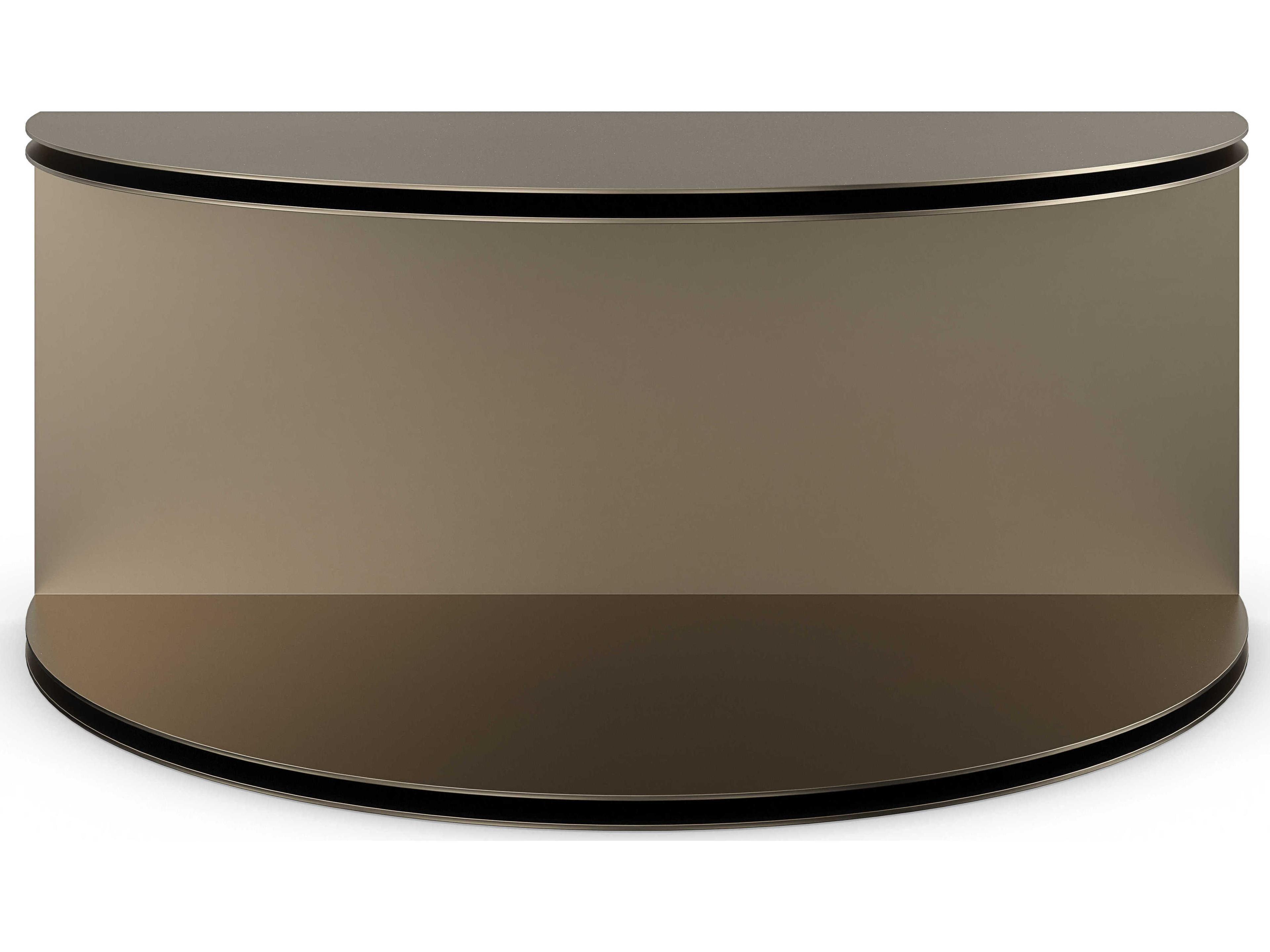 Caracole Classic All Together 32" Demilune Metal Champagne Gold Coffee Table