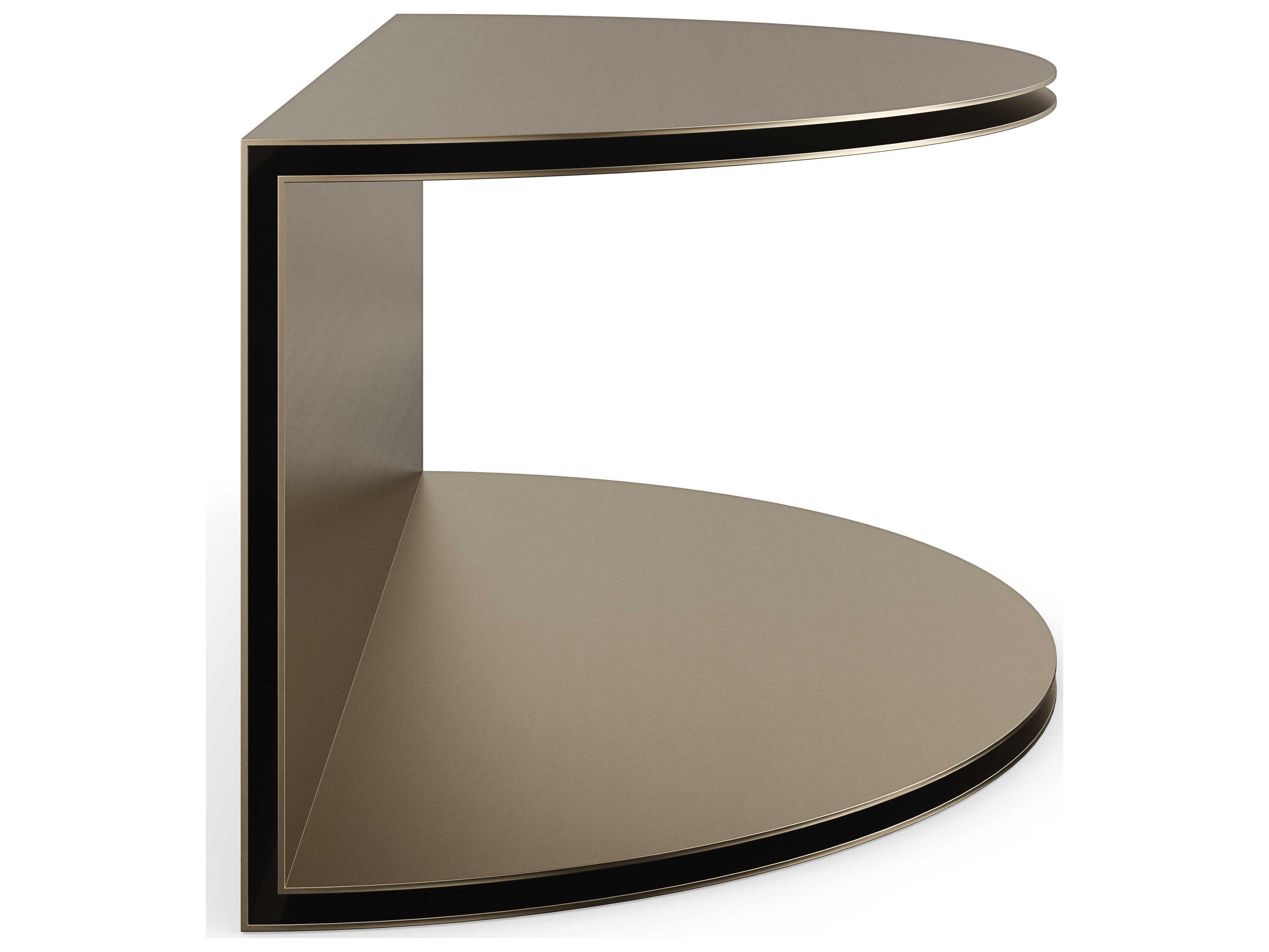 Caracole Classic All Together 32" Demilune Metal Champagne Gold Coffee Table