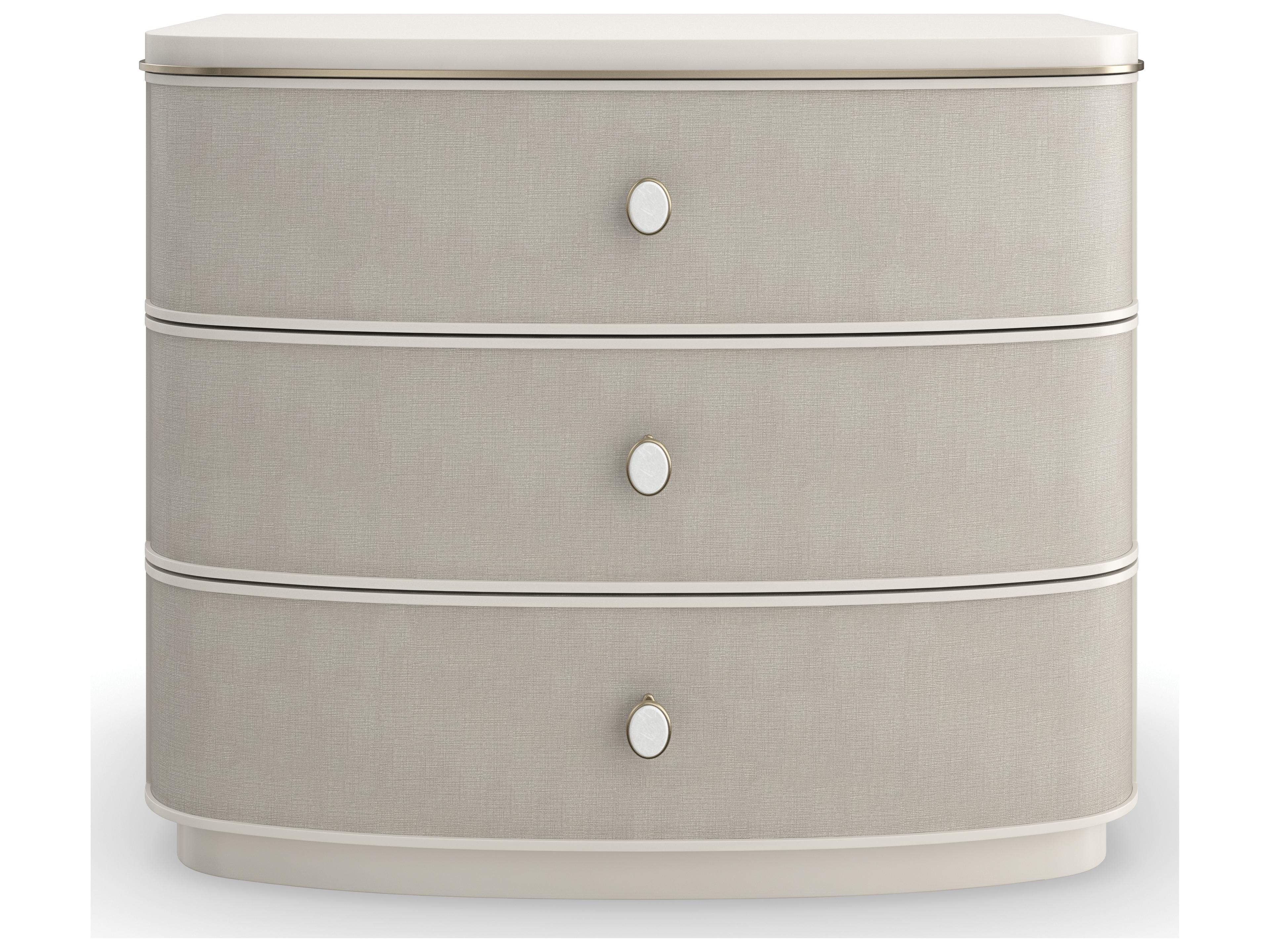 Caracole Classic Lyon 3-Drawers Gray Acacia Wood Nightstand