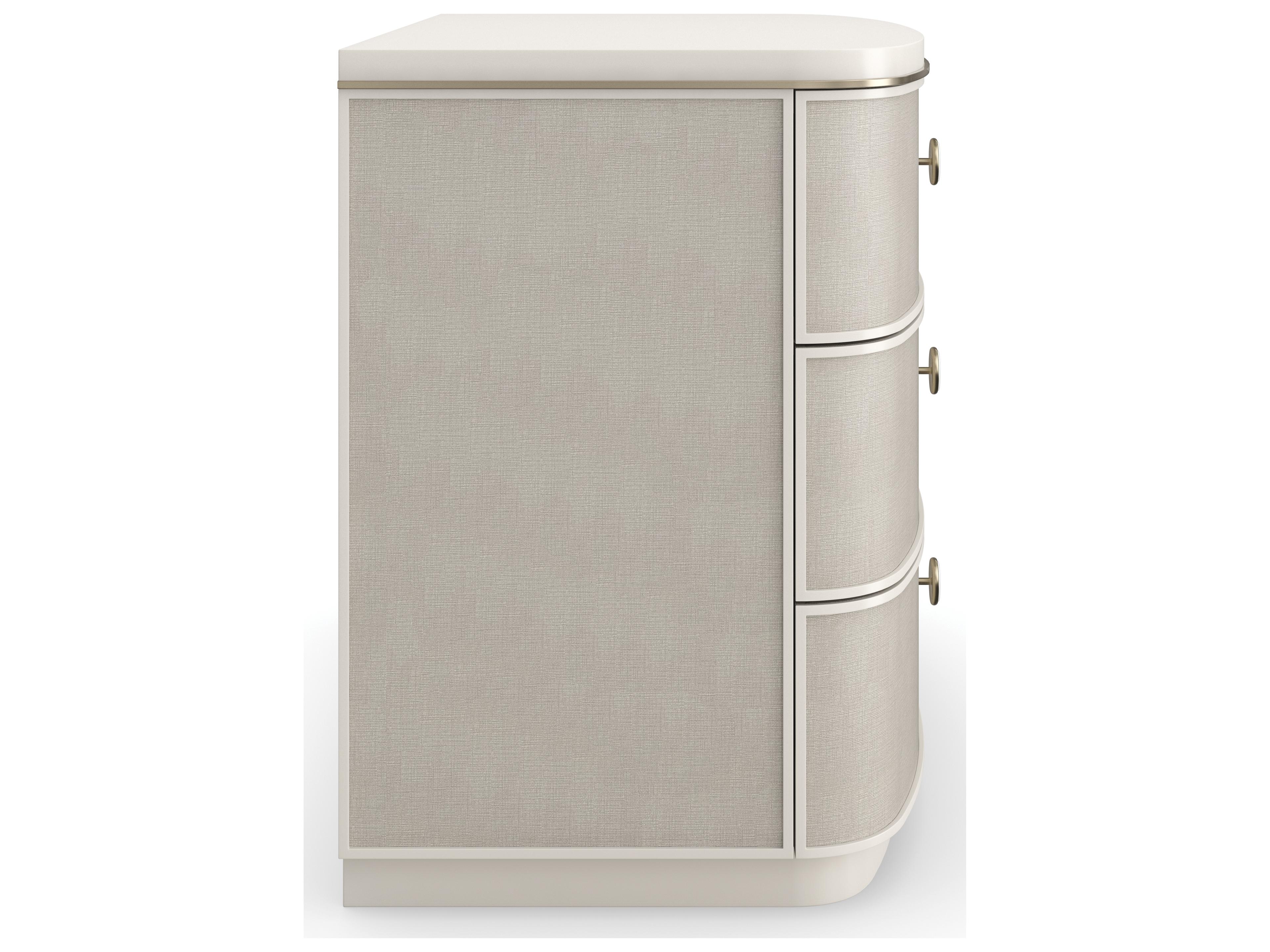 Caracole Classic Lyon 3-Drawers Gray Acacia Wood Nightstand