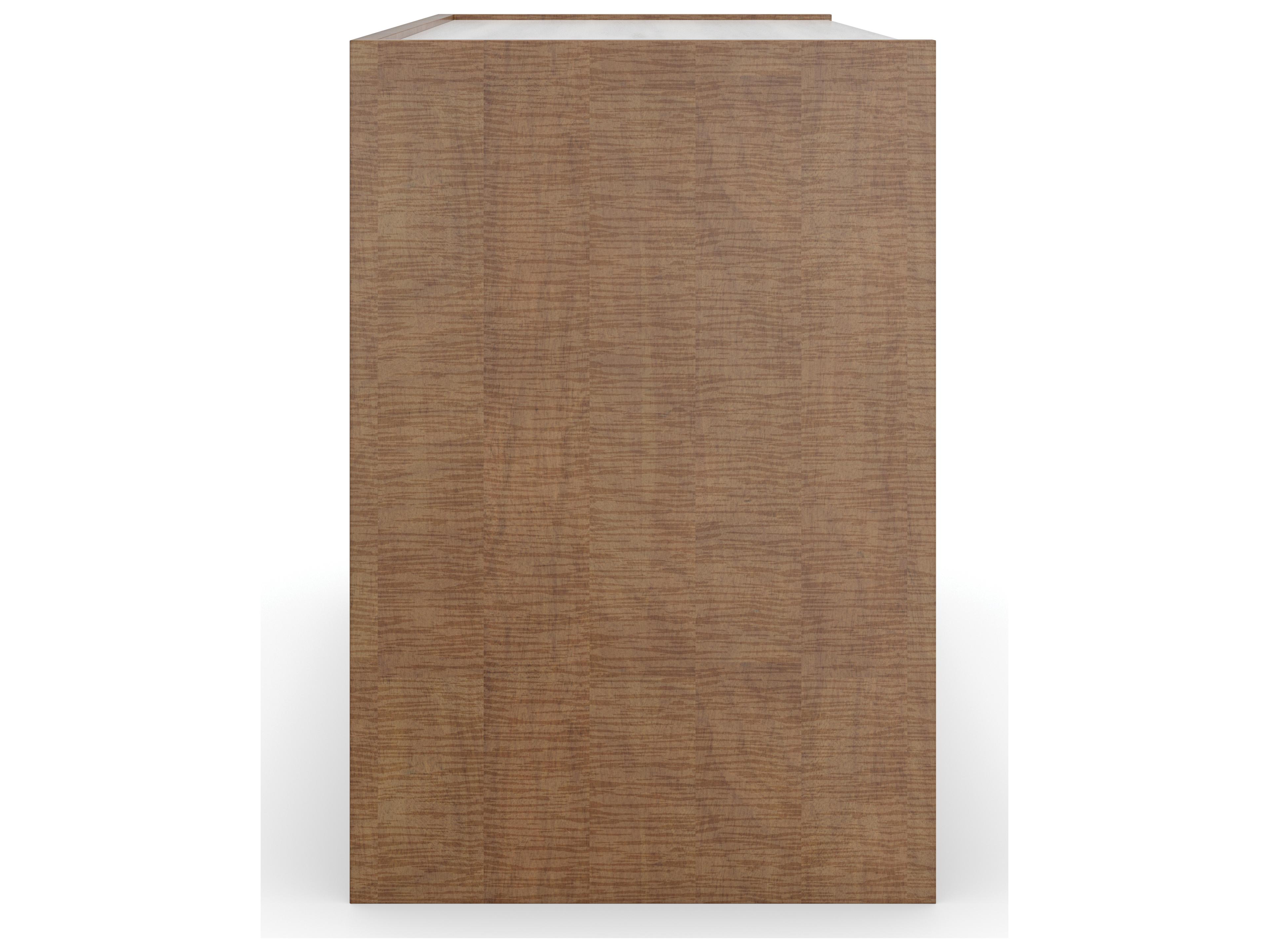 Caracole Classic Avignon 3-Drawers Beige Acacia Wood Nightstand