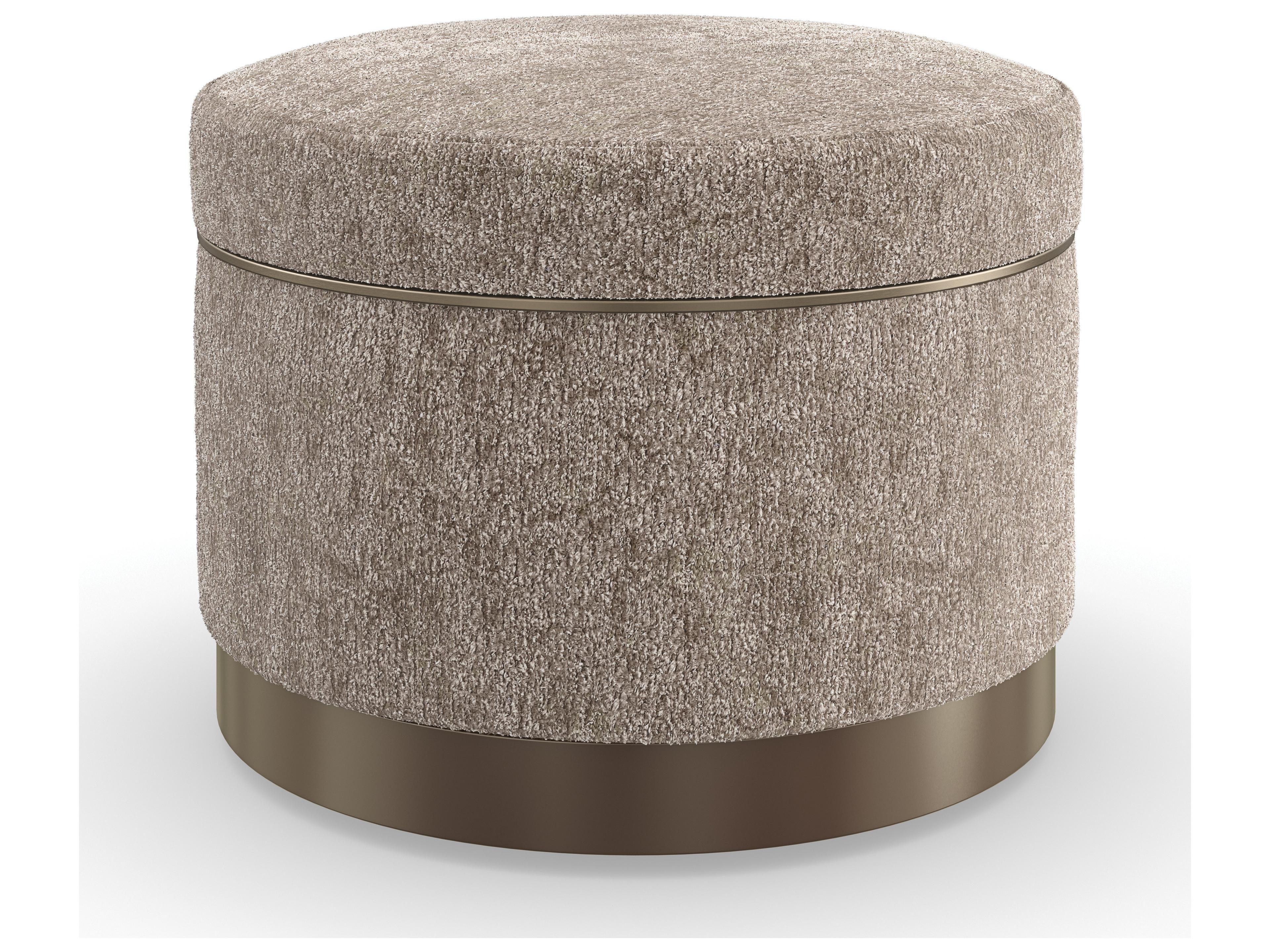 Caracole Classic Ritz Gray Upholstered Ottoman