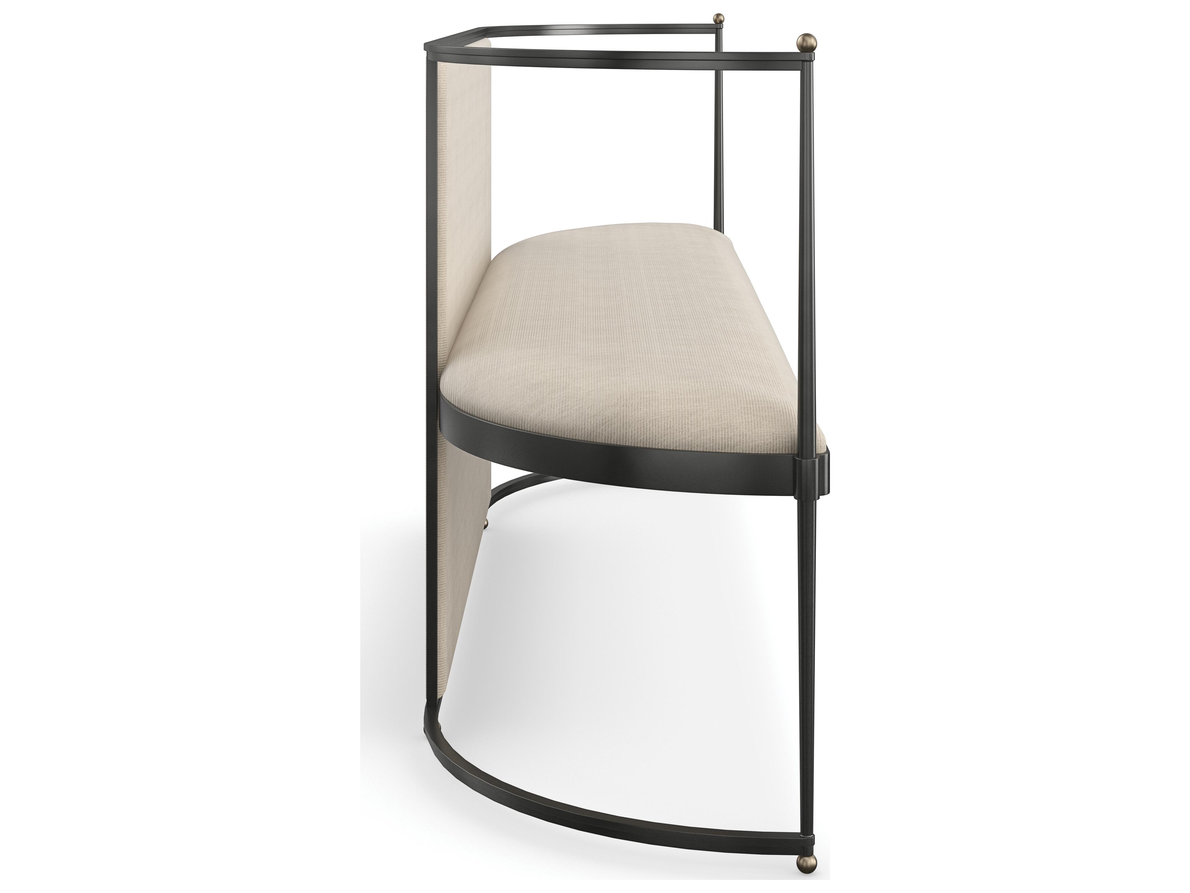 Caracole Classic Toulouse Beige Upholstered Bench