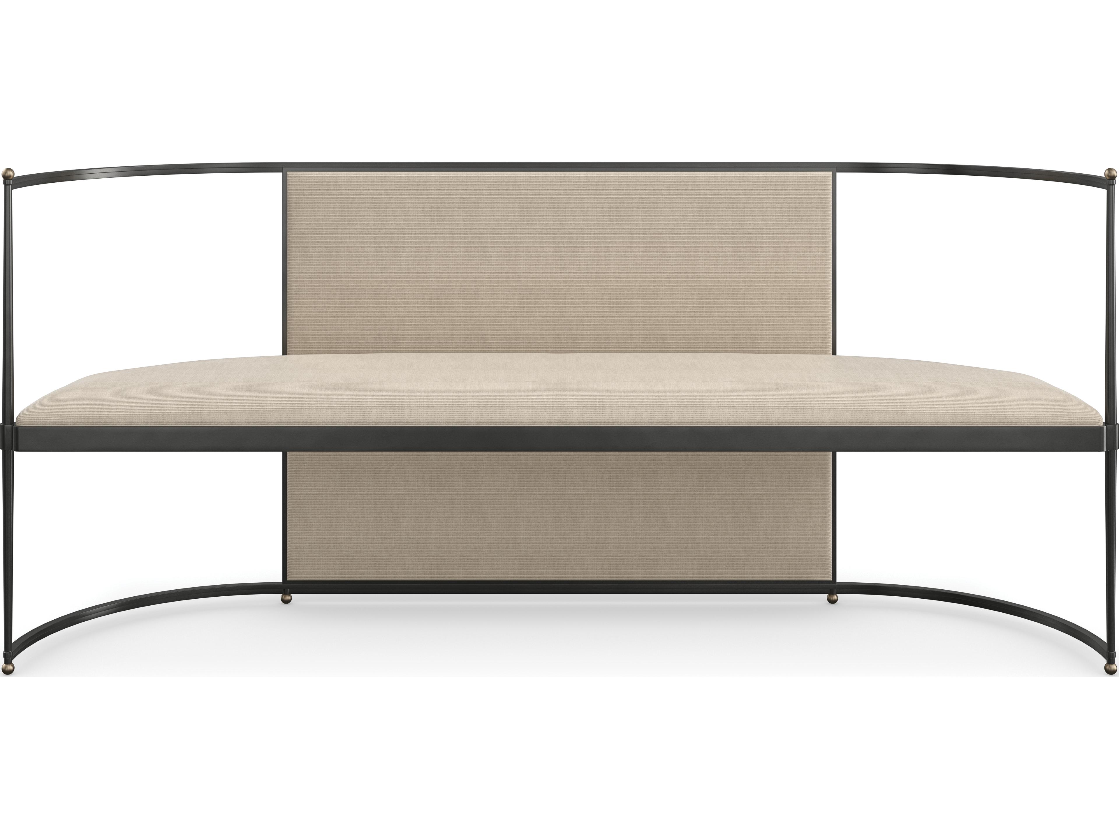 Caracole Classic Toulouse Beige Upholstered Bench