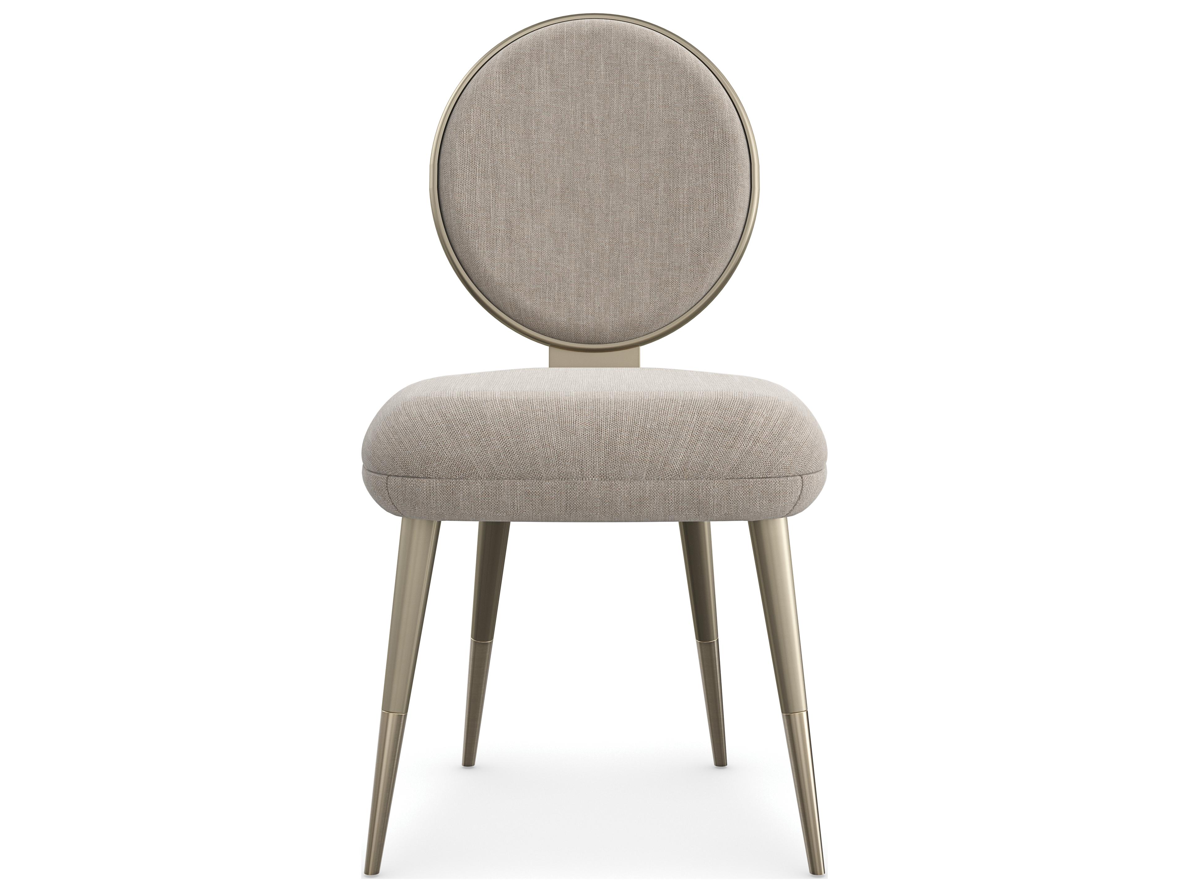 Caracole Classic Apollo Hardwood Gold Upholstered Side Dining Chair