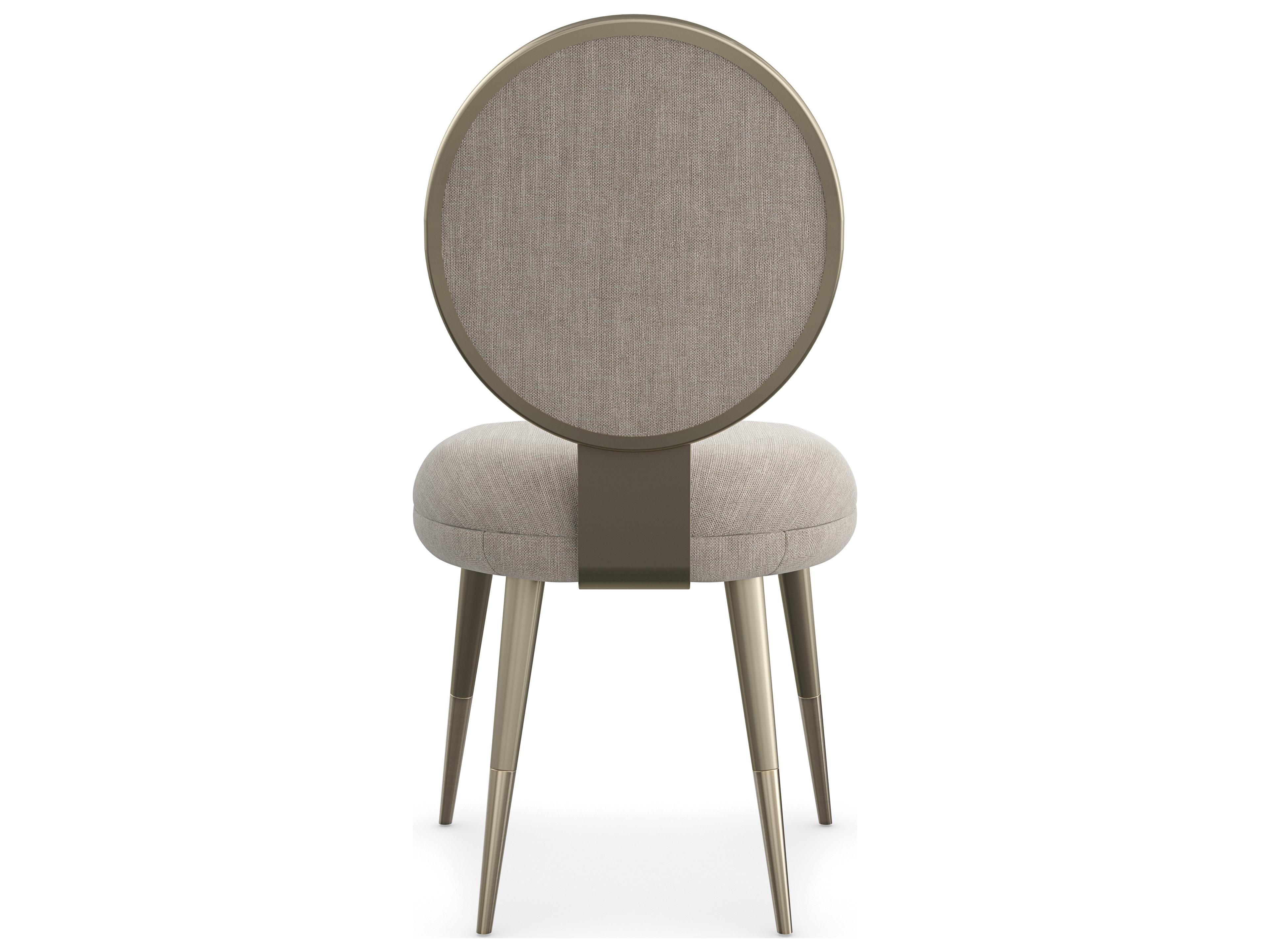 Caracole Classic Apollo Hardwood Gold Upholstered Side Dining Chair