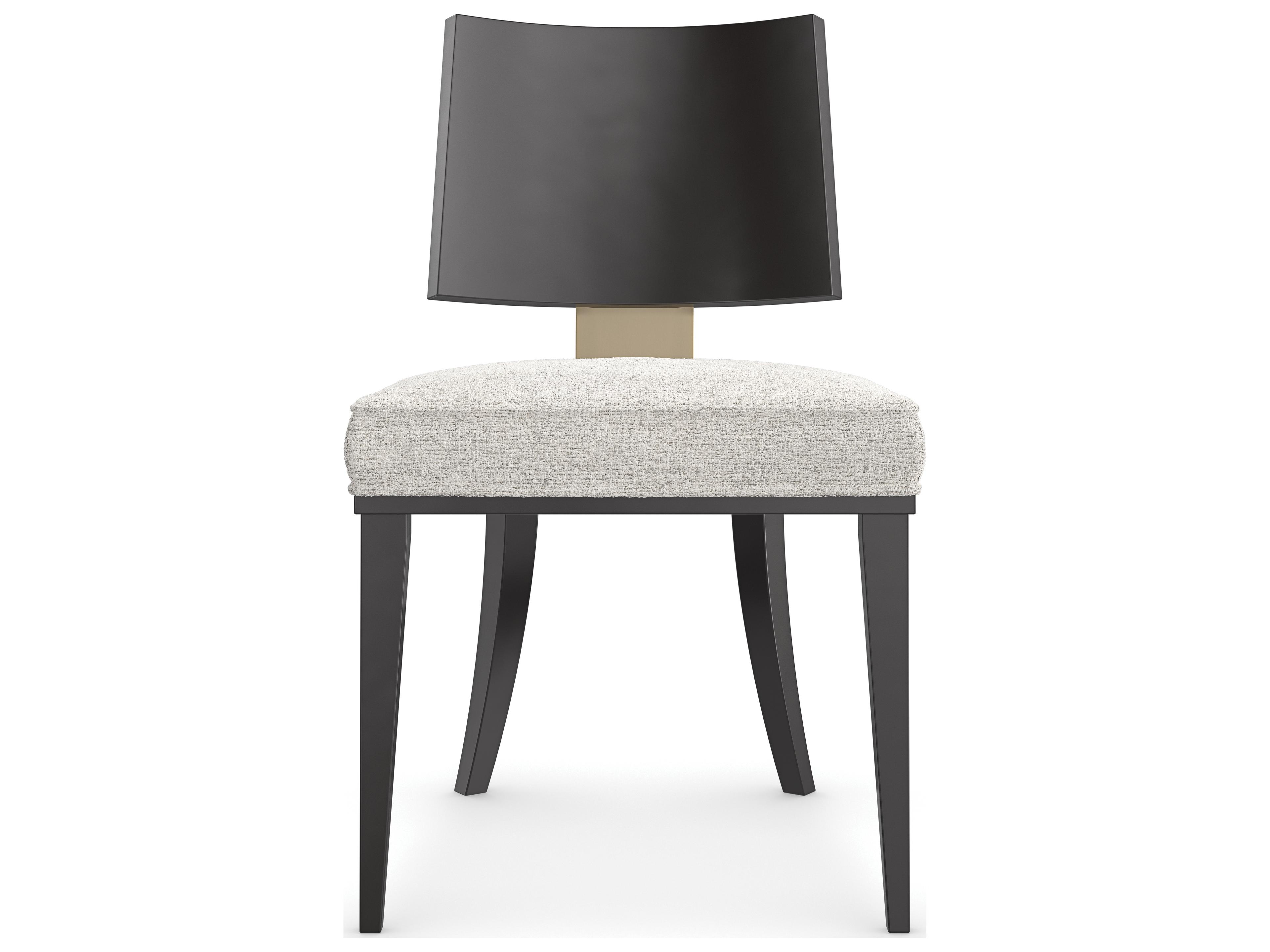 Caracole Classic Champagne Hardwood Beige Upholstered Side Dining Chair