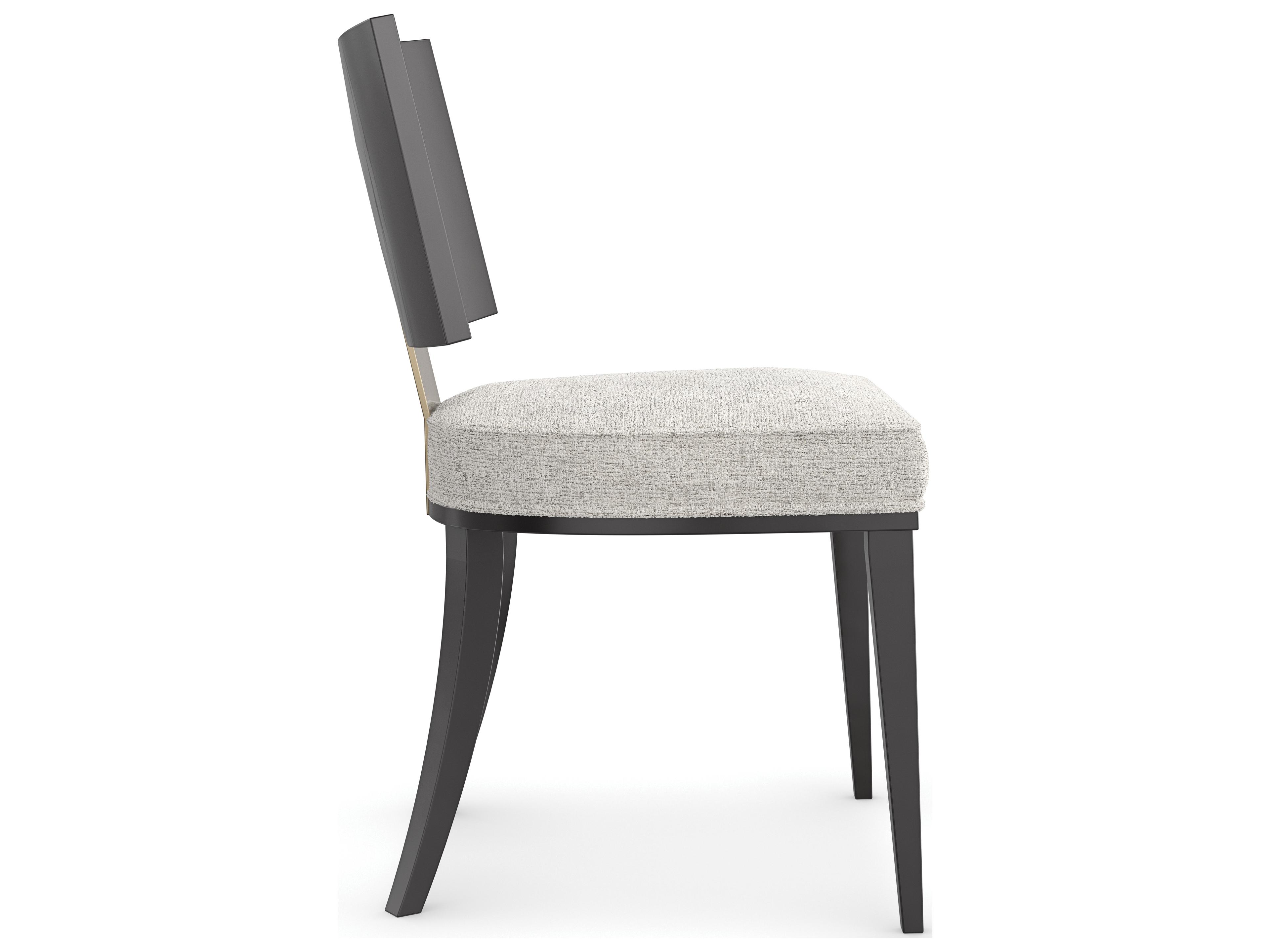 Caracole Classic Champagne Hardwood Beige Upholstered Side Dining Chair