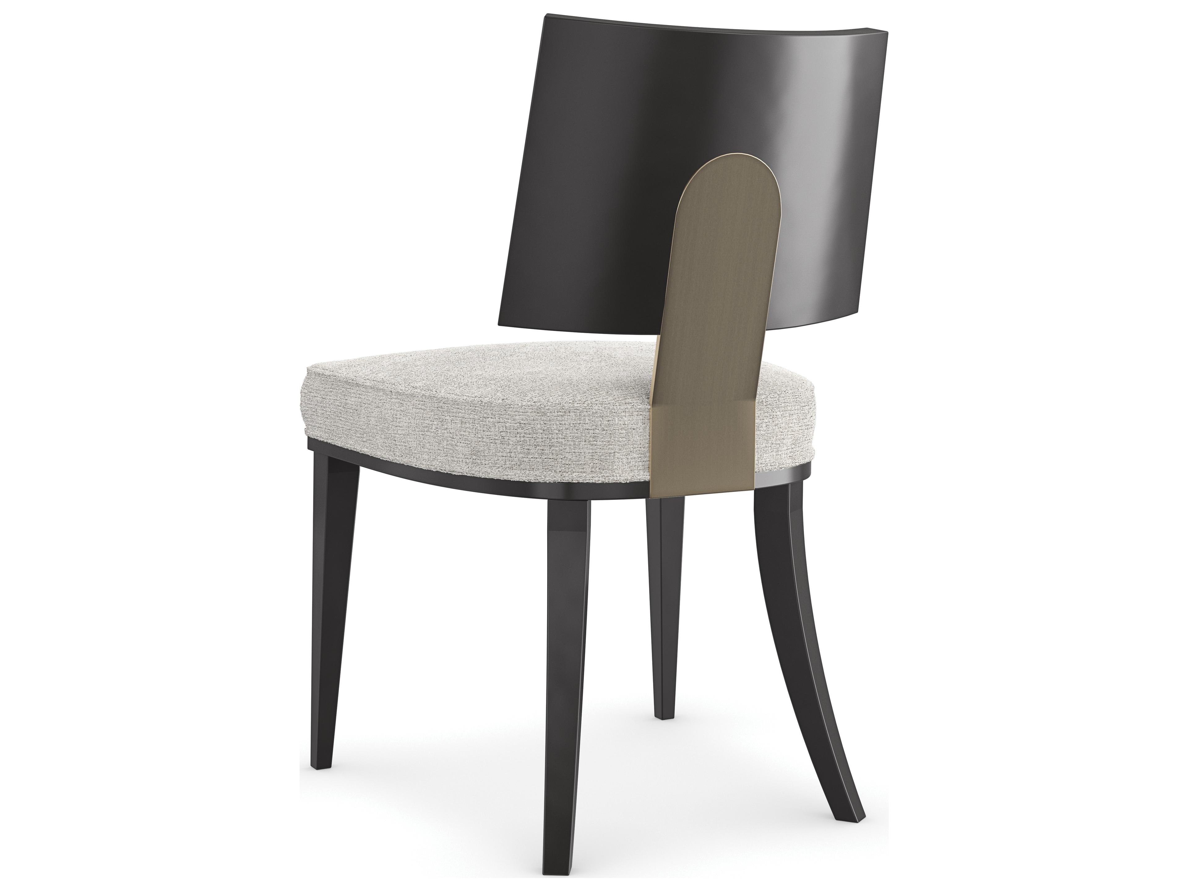 Caracole Classic Champagne Hardwood Beige Upholstered Side Dining Chair